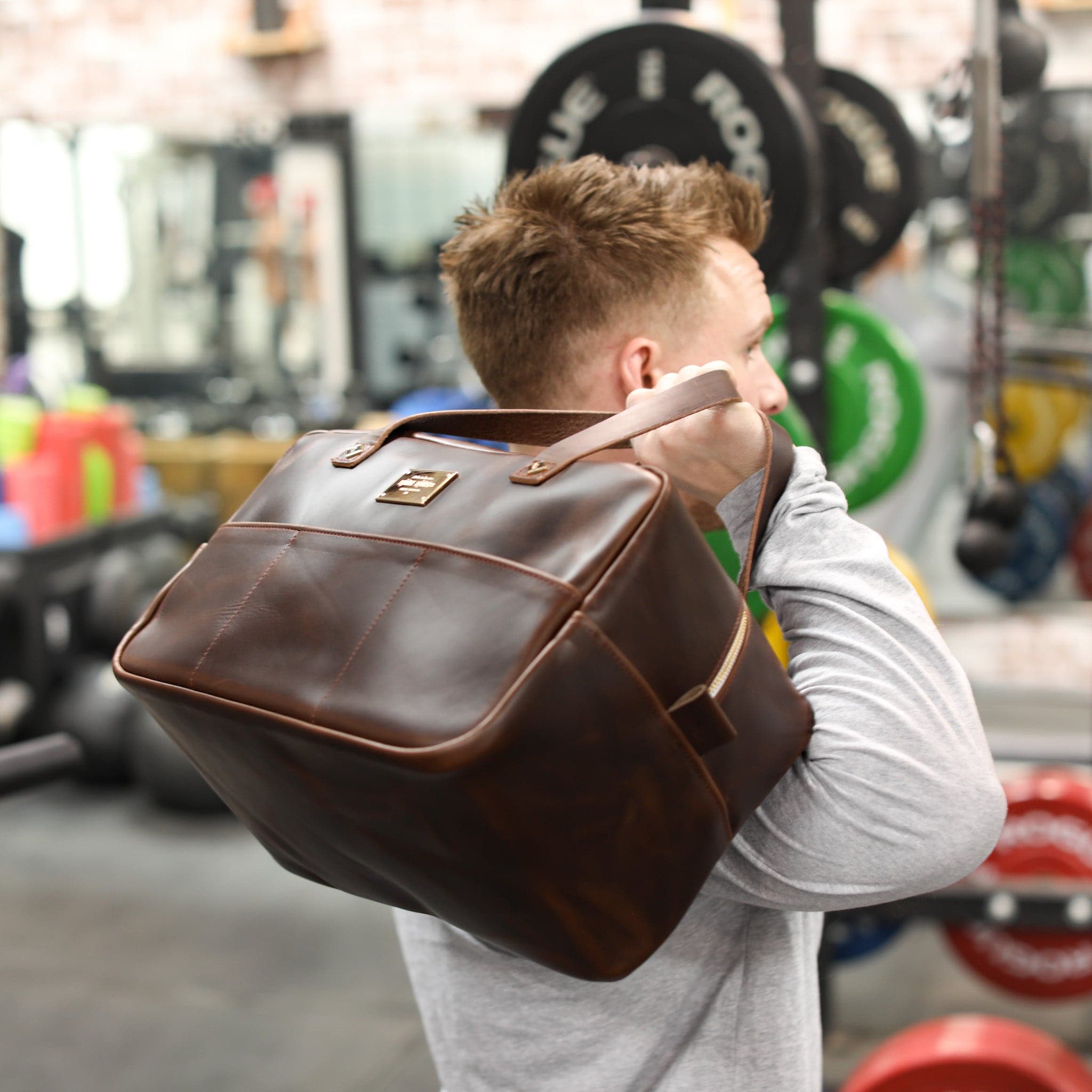 Leather Mini Duffel Crash Bag