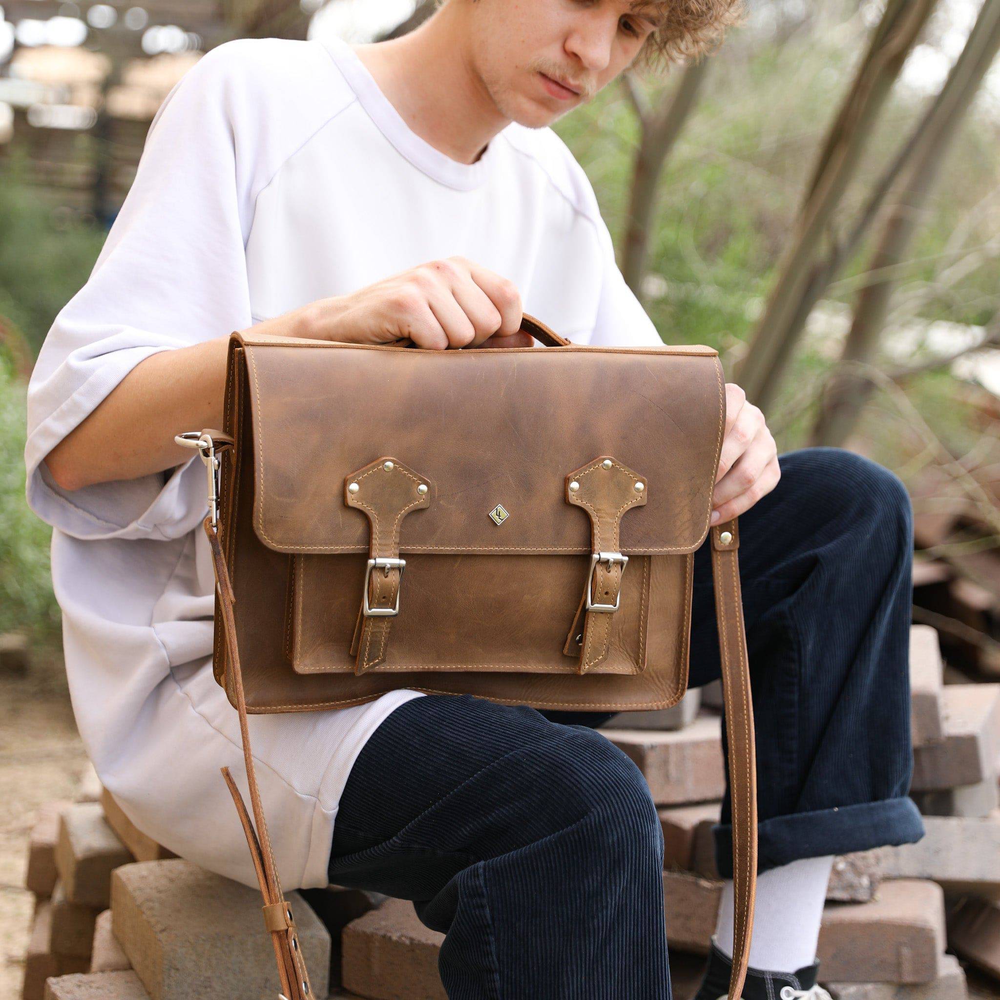 Leather Messenger Bag