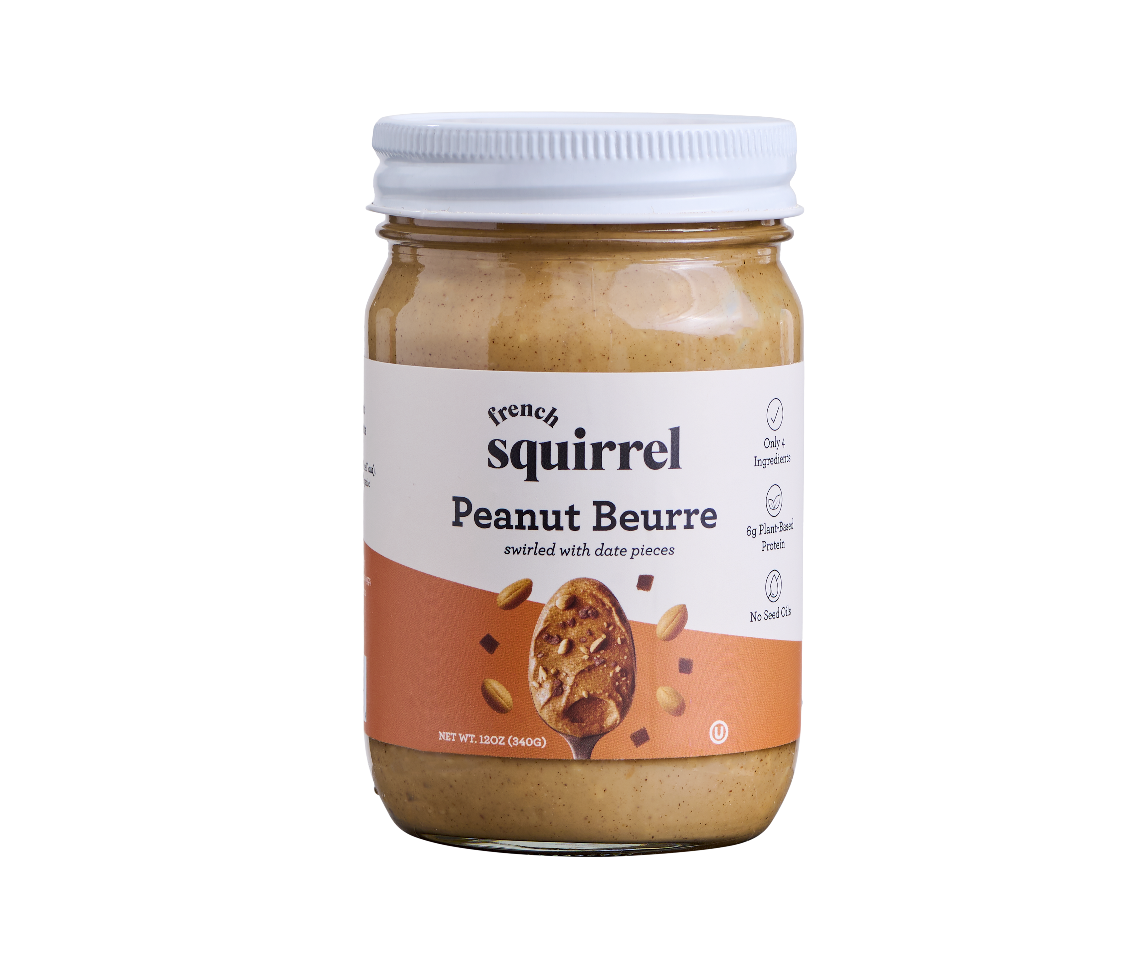 Organic Peanut Butter w/Crunchy Dates - 2 Jars