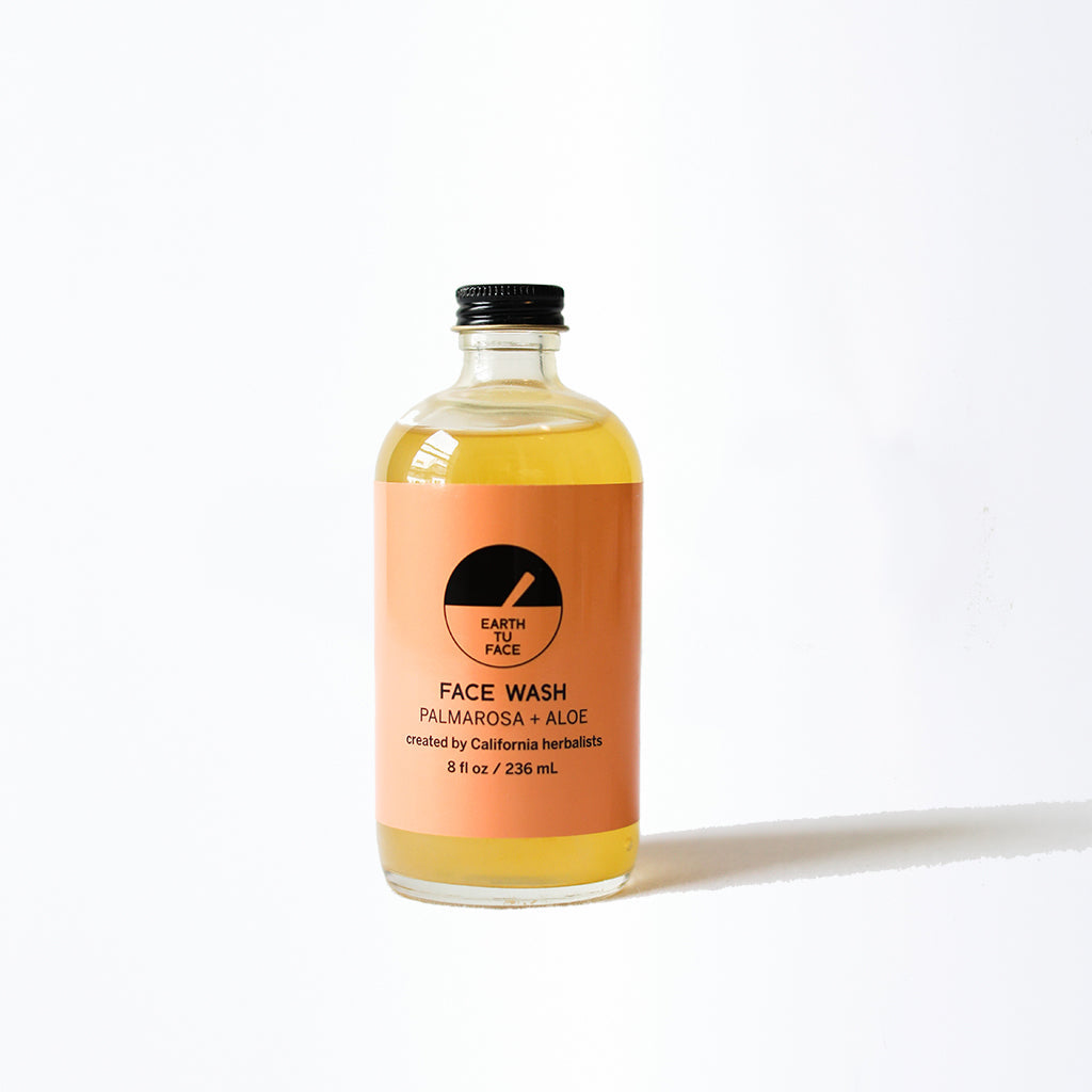Organic Palmarosa Aloe Cleansing Gel Face Wash - 8 Oz