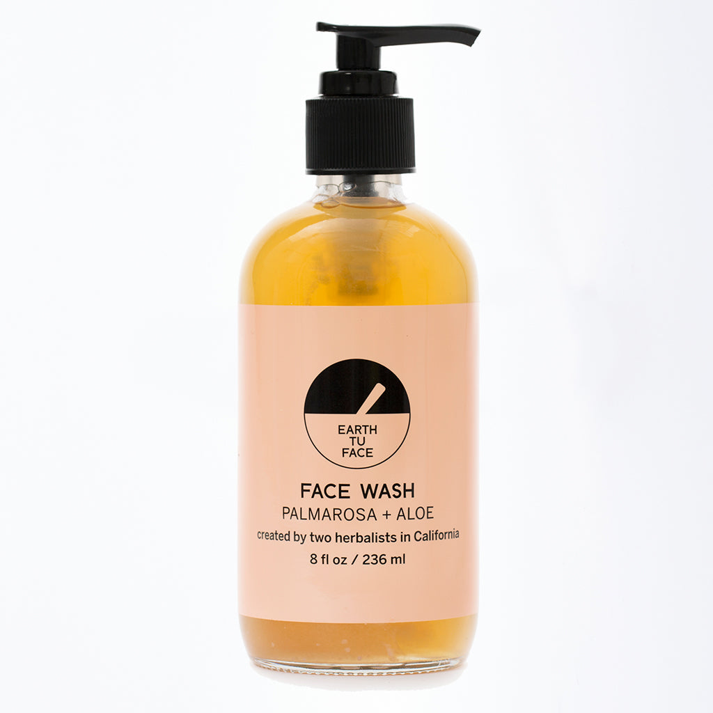 Organic Palmarosa Aloe Cleansing Gel Face Wash - 8 Oz
