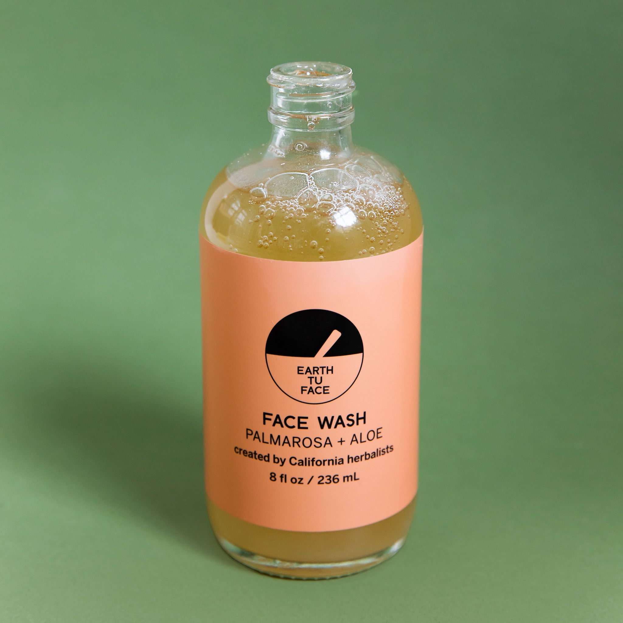 Organic Palmarosa Aloe Cleansing Gel Face Wash - 8 Oz