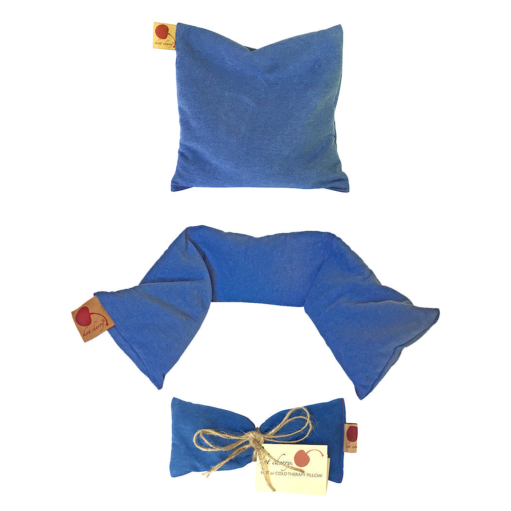 Hot Cherry Pillow Gift Set - Blue Denim 3 Piece