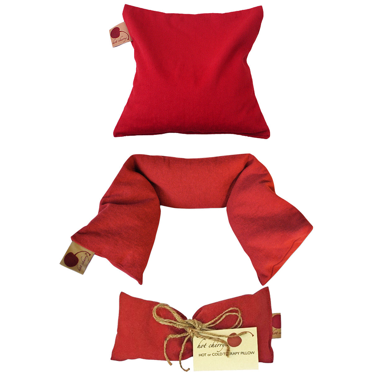 Hot Cherry Pillow Gift Set - Red Denim 3 Piece