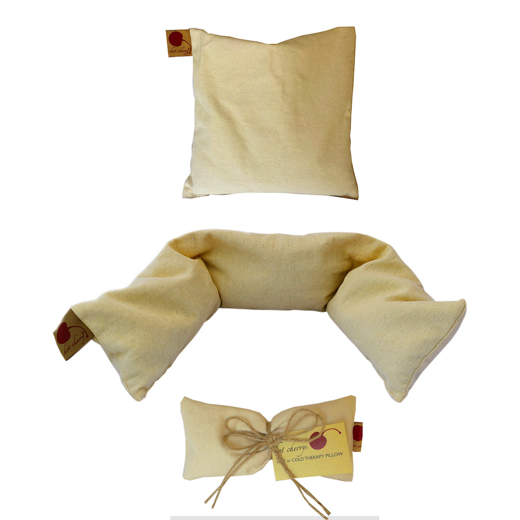 Hot Cherry Pillow Gift Set - Natural Denim 3 Piece