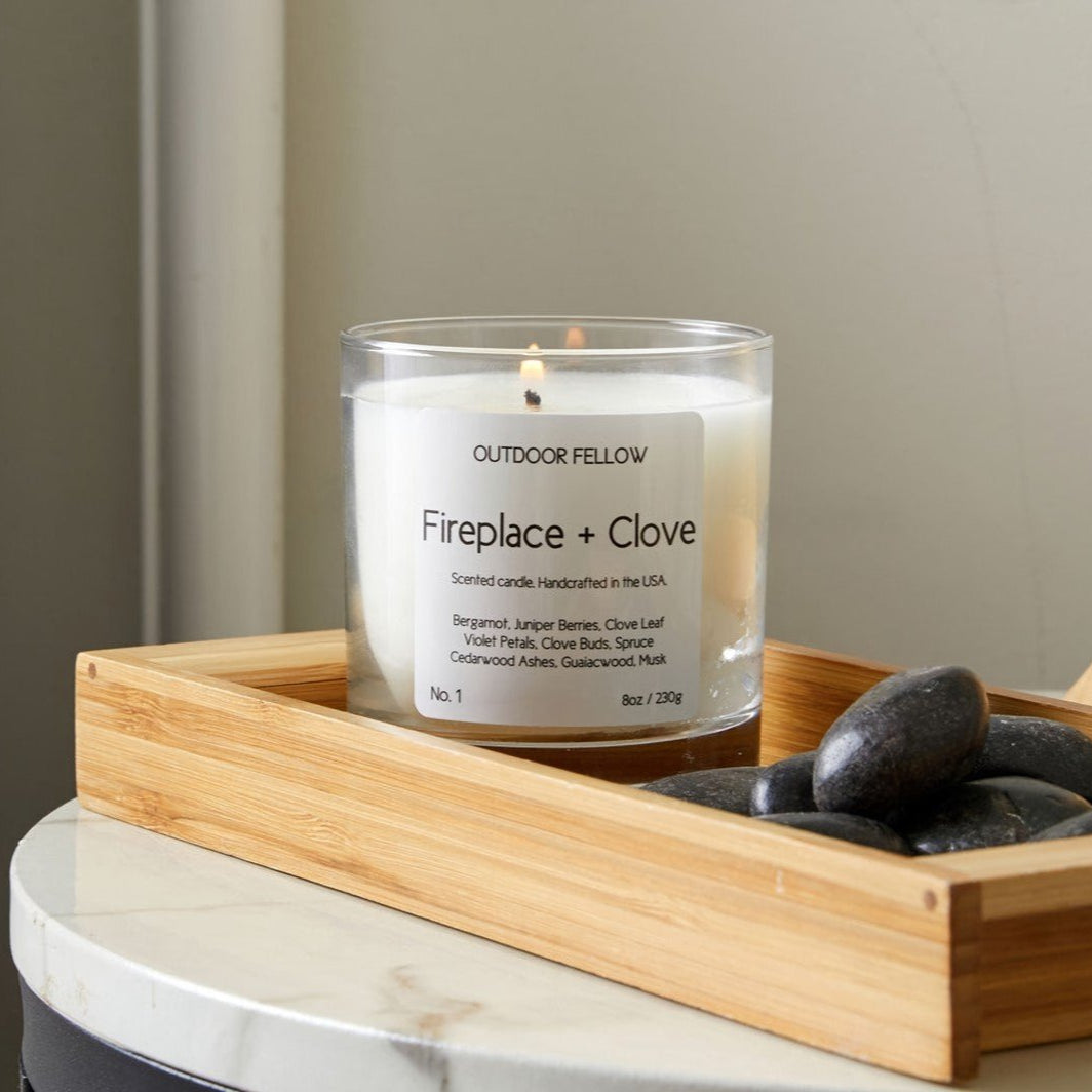 Fireplace and Clove Scented Candle