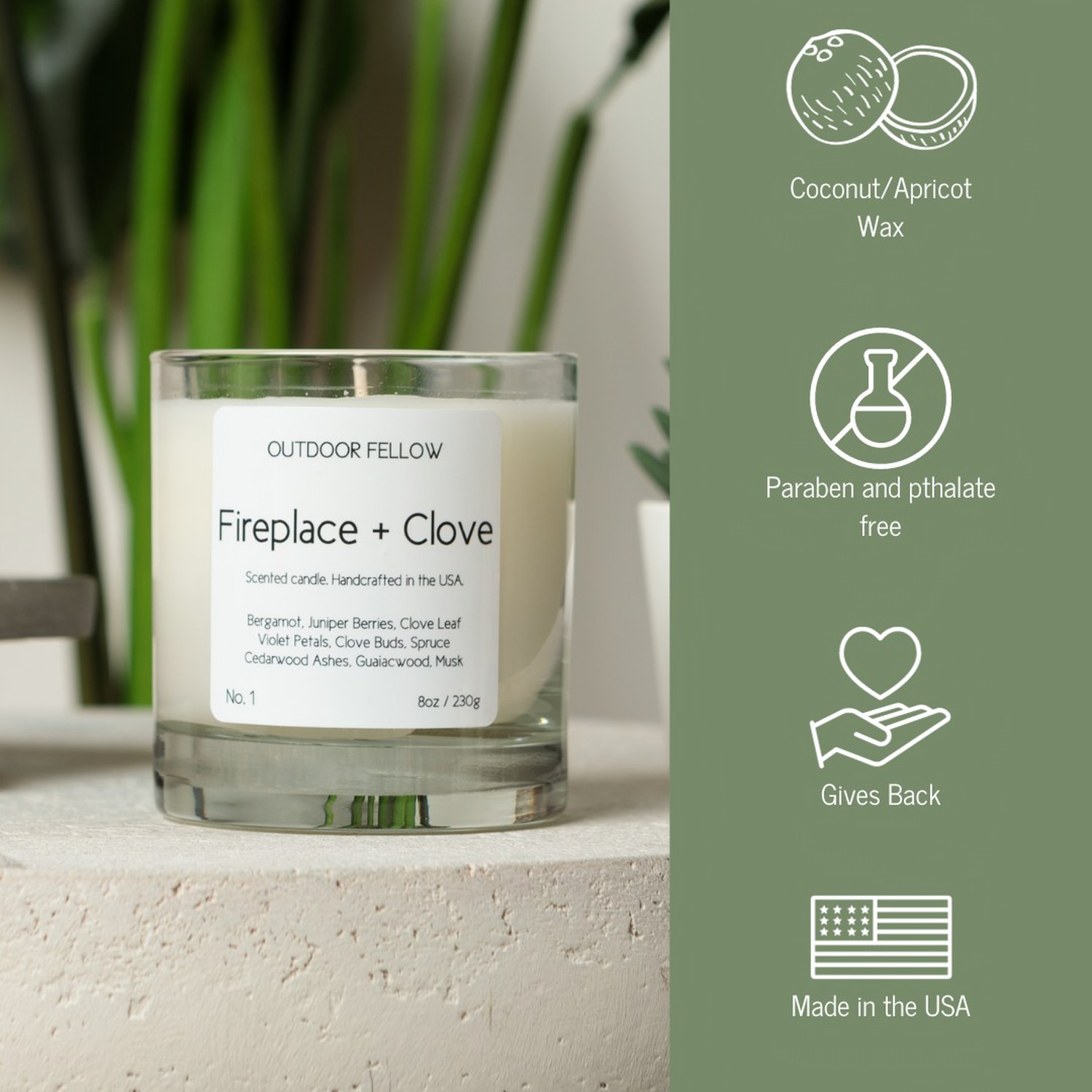 Fireplace and Clove Scented Candle