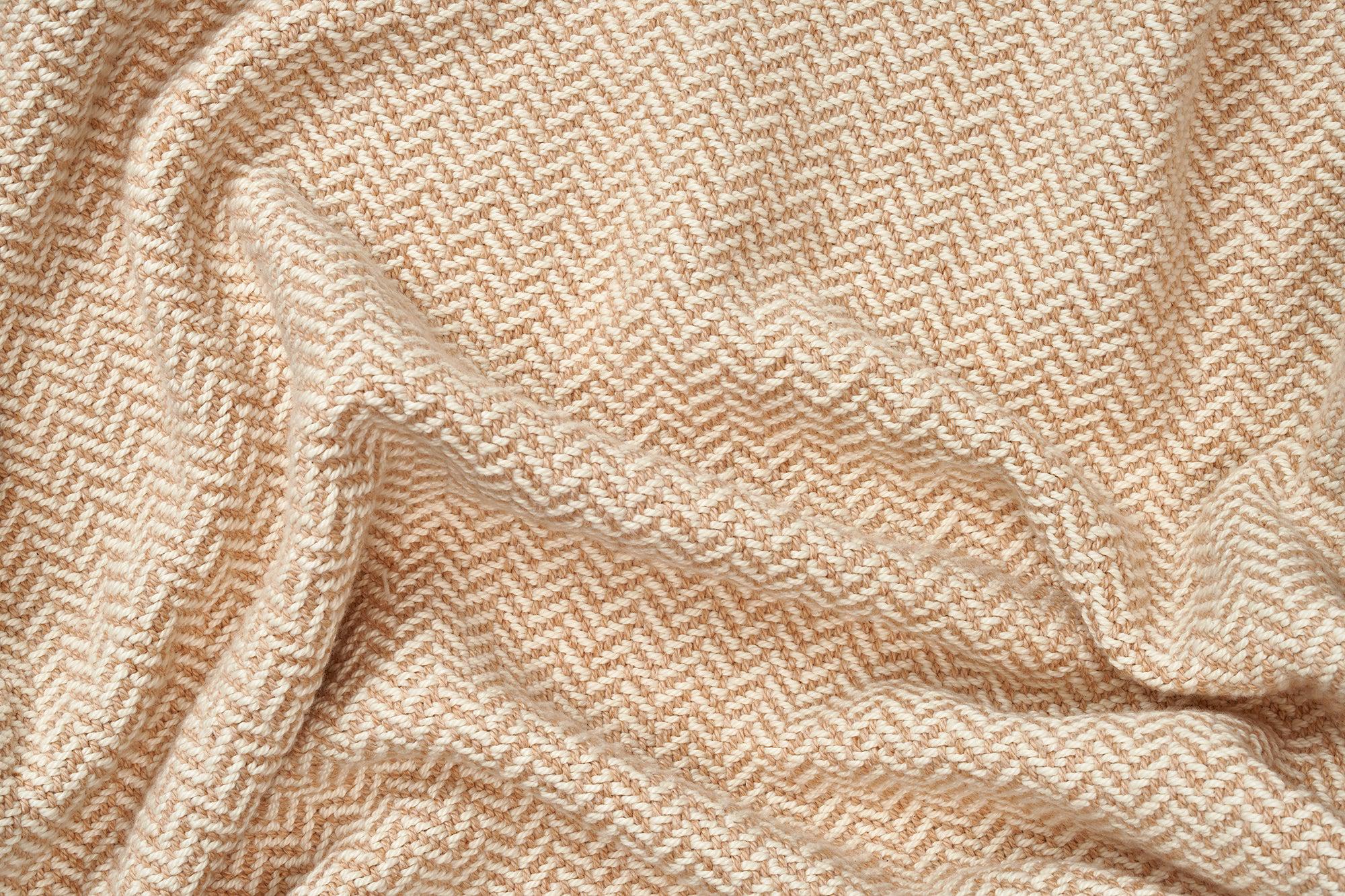 Cotton Blanket Herringbone Weave - Heirloom Quality
