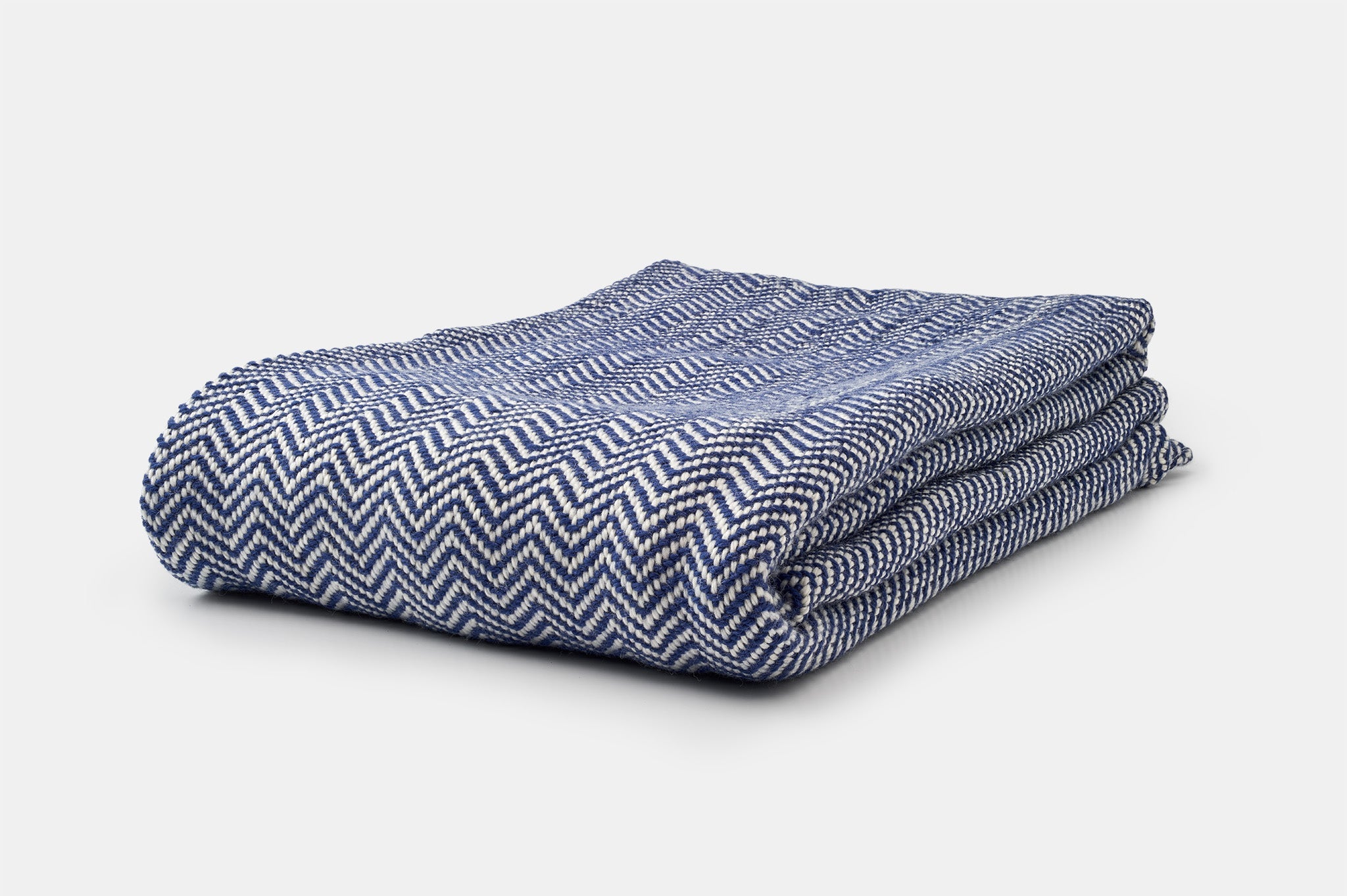 Wool Throw Blanket USA Climate Beneficial - Chevron
