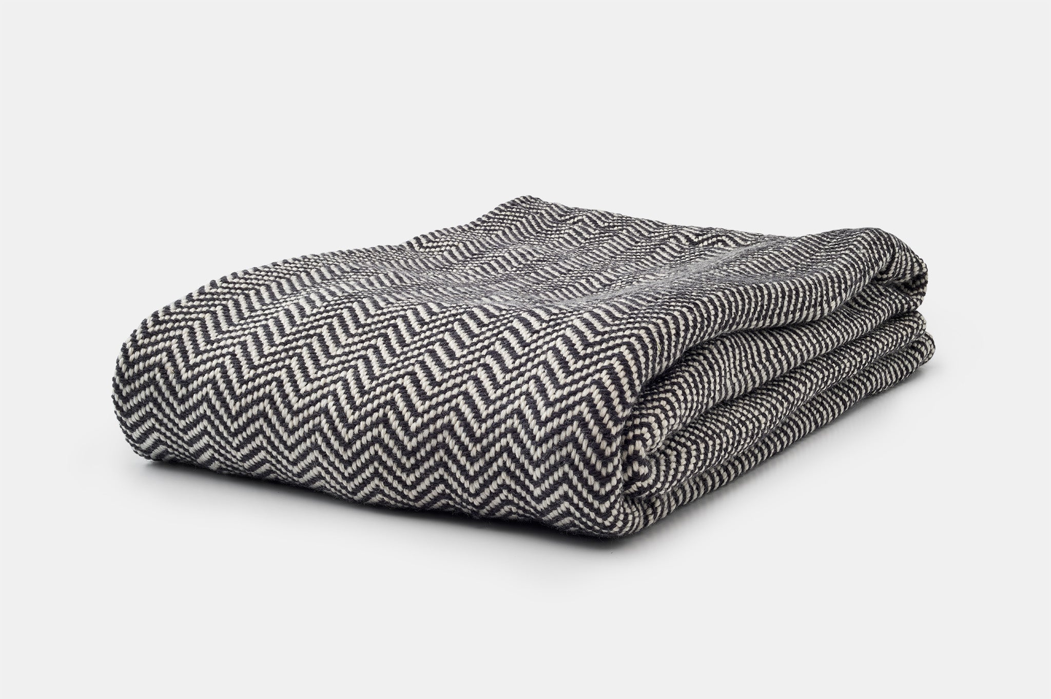 Wool Throw Blanket USA Climate Beneficial - Chevron