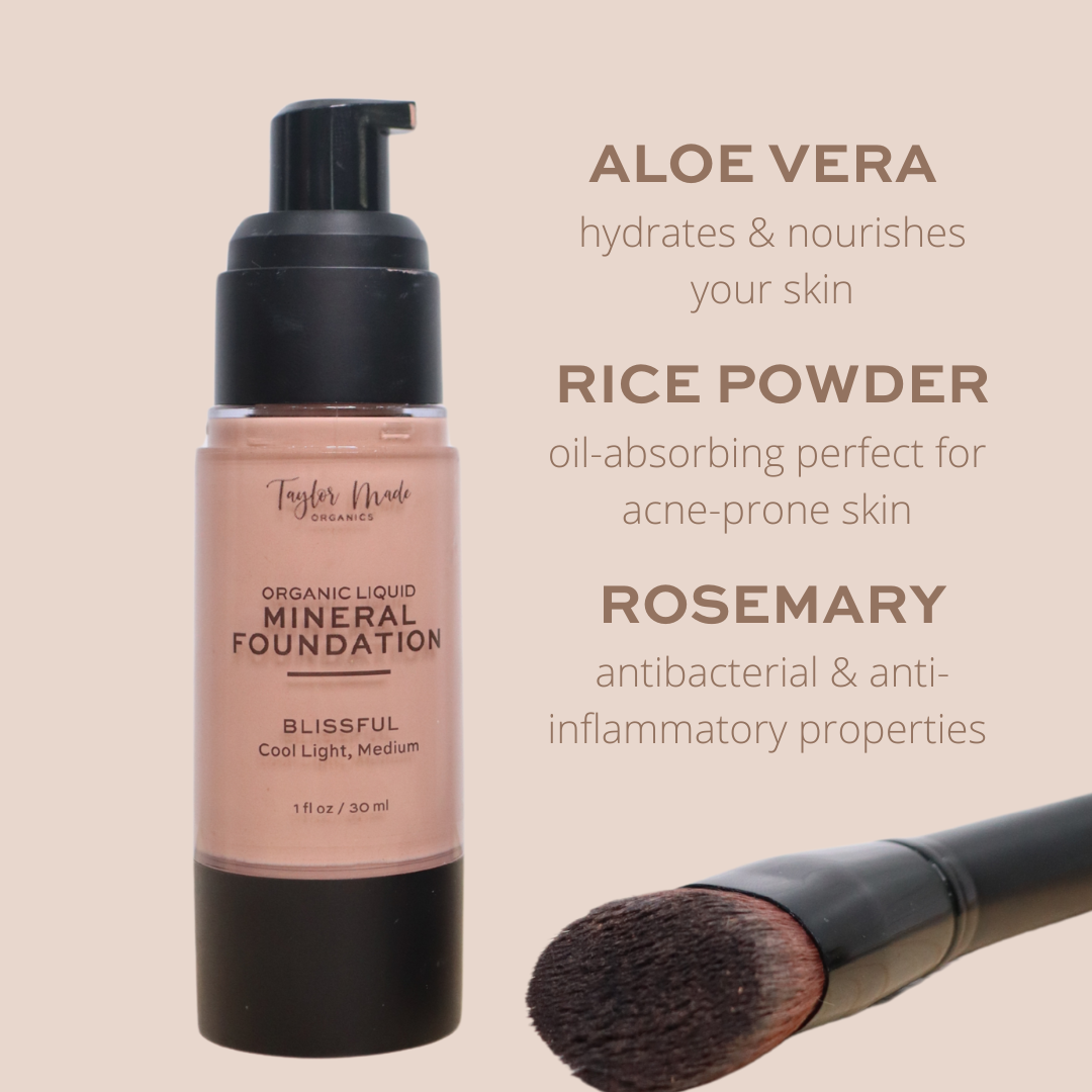 Organic Liquid Mineral Foundation - Oil-Free, Lightweight