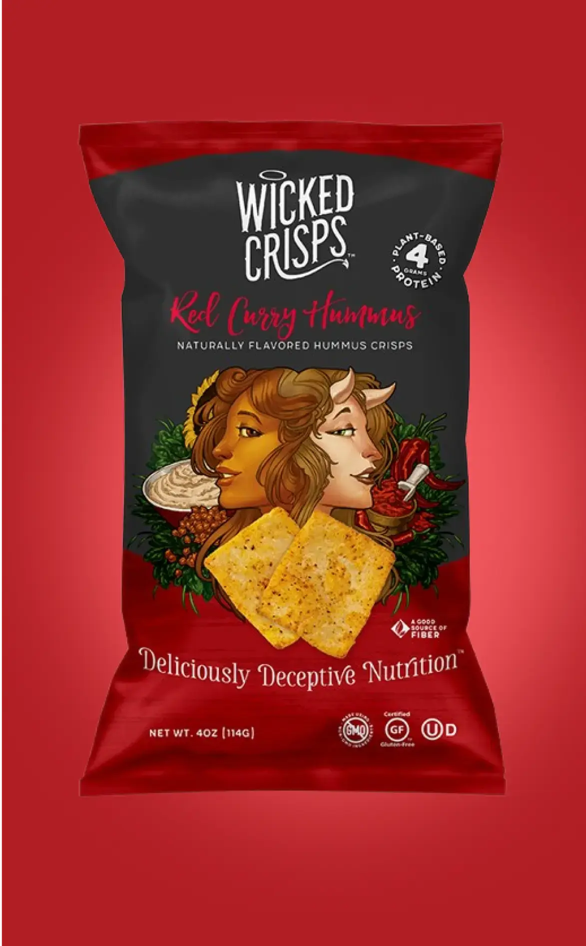 Red Curry Hummus Baked Snack Crisps - 4 Pack