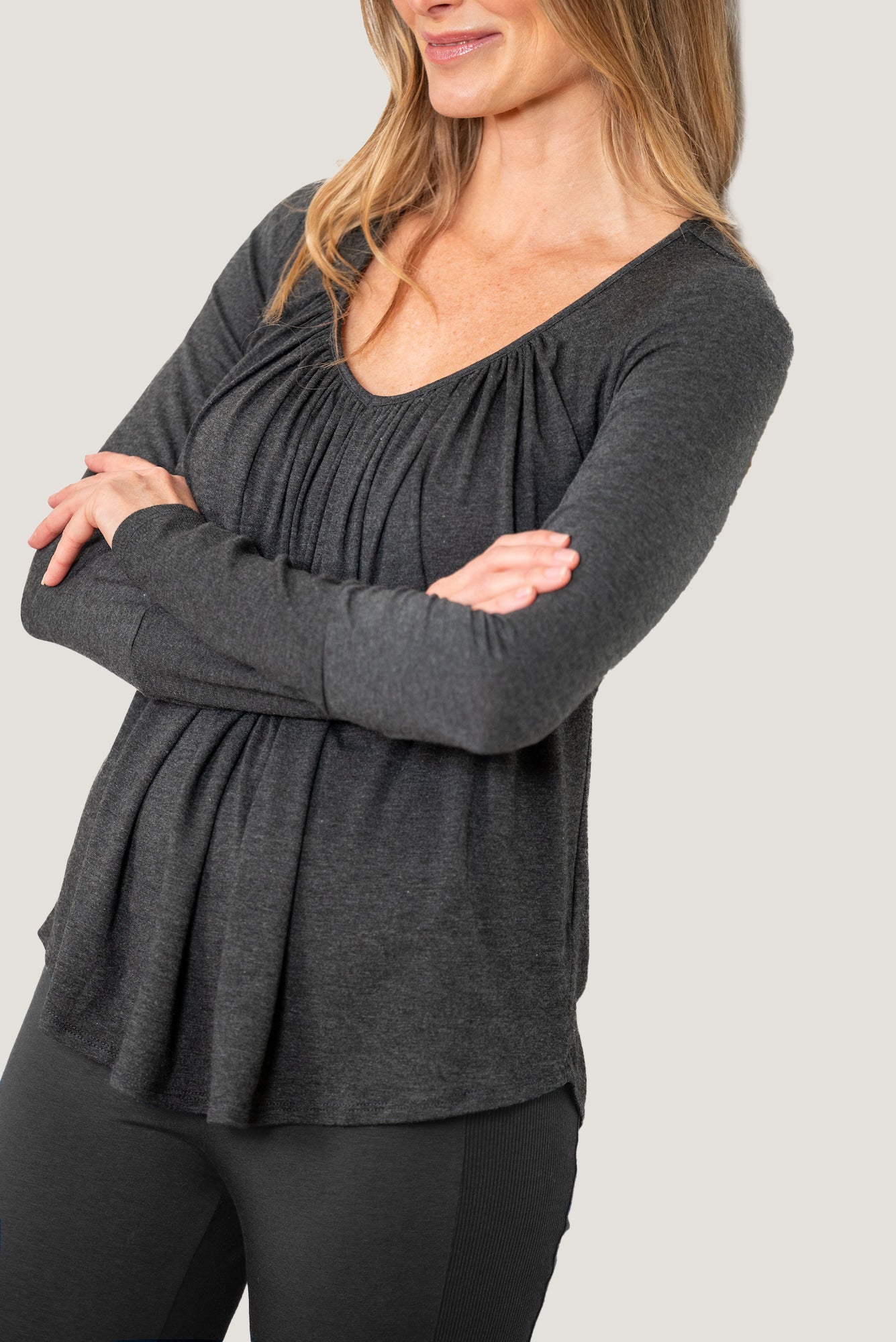 Full Moon Long Sleeve Top with Light Hug Bra-Free Shelf