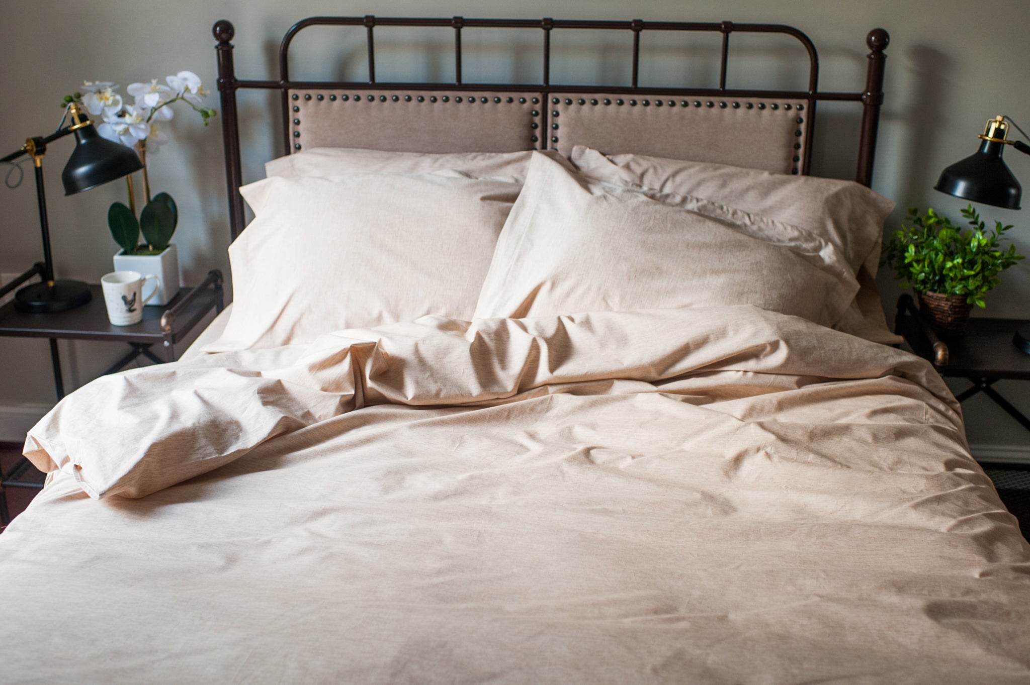 Naturally Dyed Cotton Duvet Cover Set - Coyote Brown
