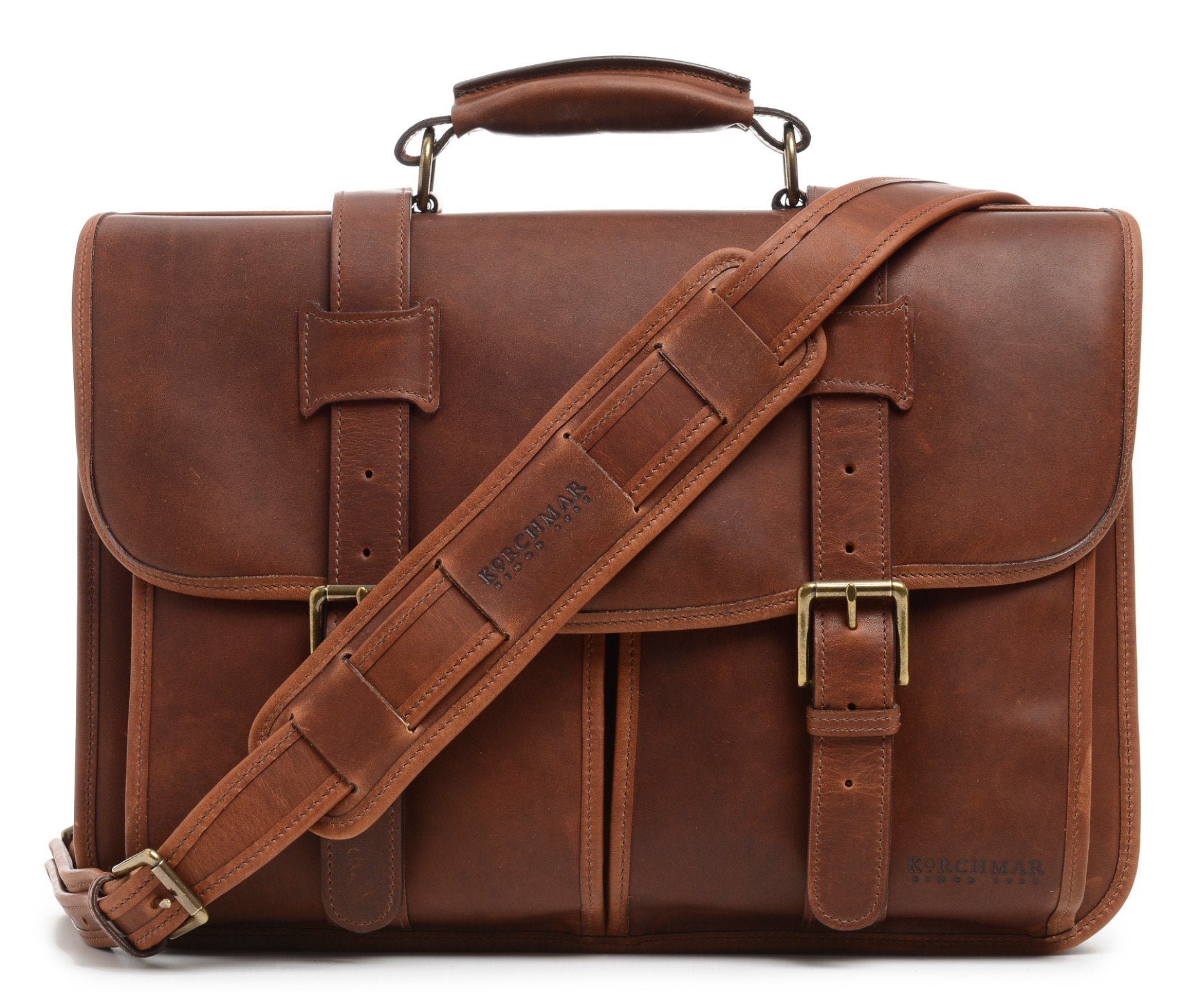Classic Leather Garfield 15" Laptop Briefcase
