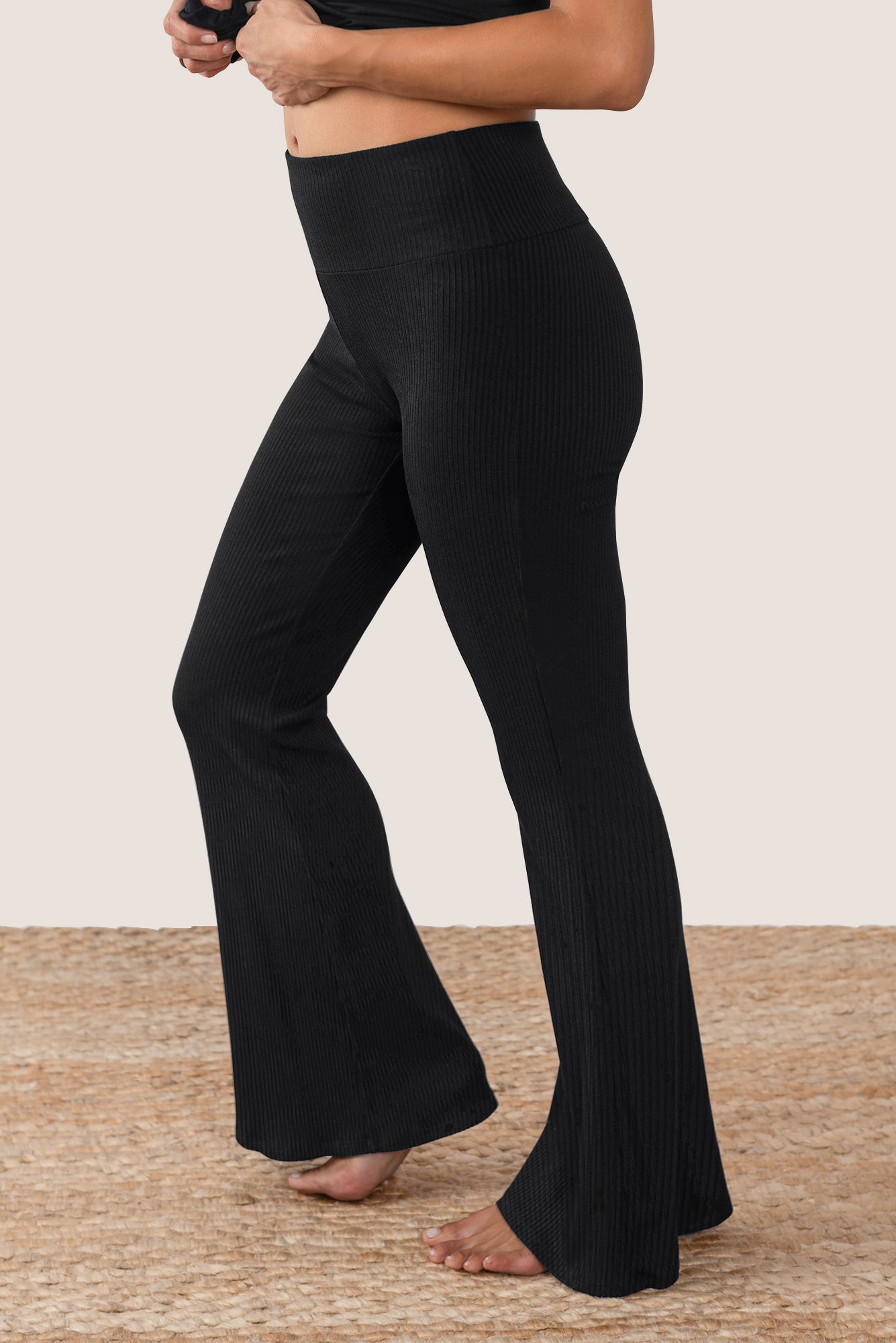 Getaway Ribbed Pants - Flare Leg