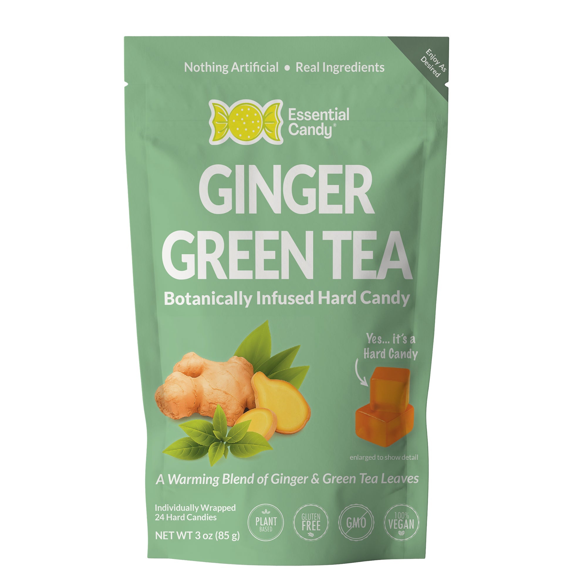 Ginger Green Tea™ Botanical Lozenges – Refreshing & Uplifting – Organic Ginger & Green Tea with Polyphenols – Gluten-Free, Non-GMO, Vegan