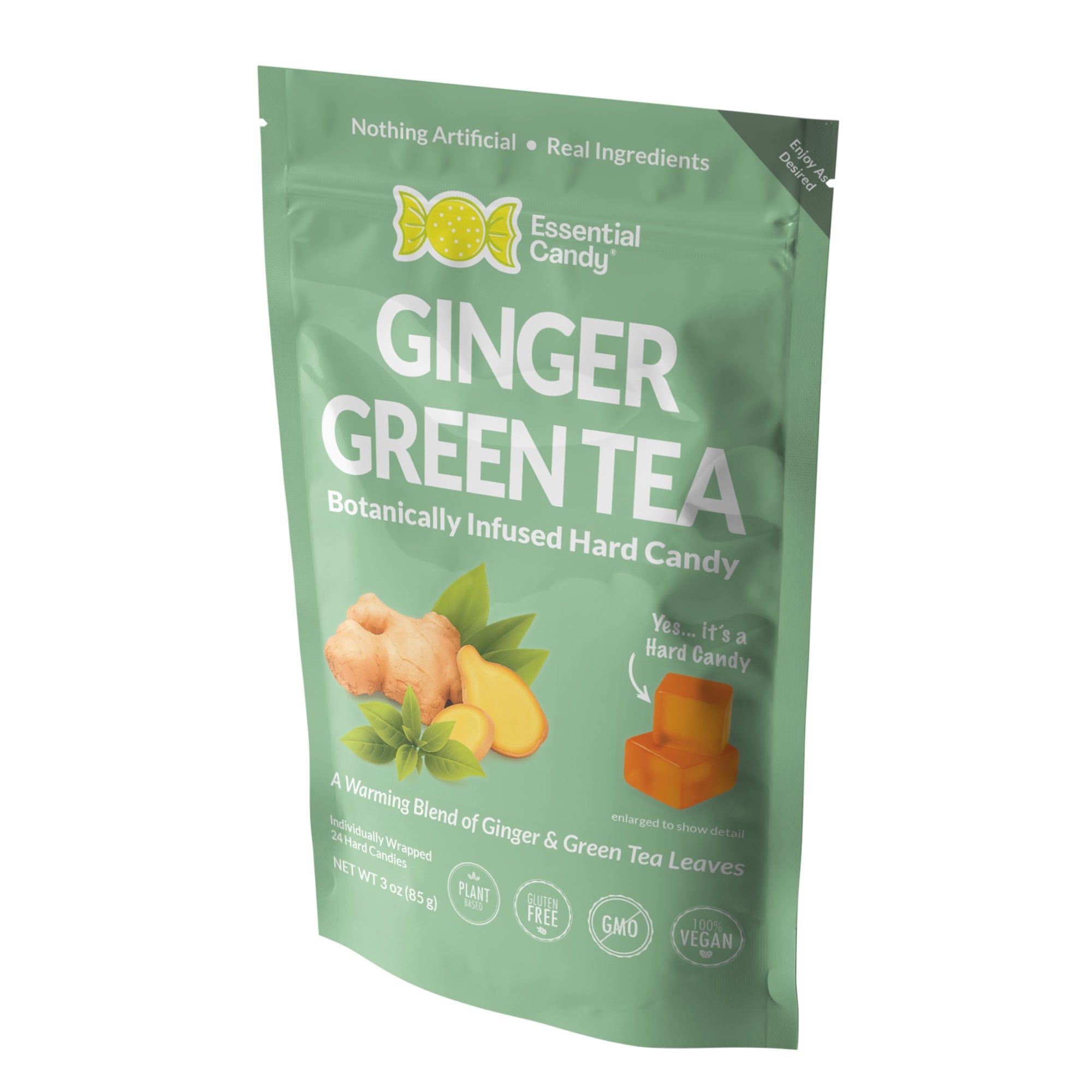 Ginger Green Tea™ Botanical Lozenges – Refreshing & Uplifting – Organic Ginger & Green Tea with Polyphenols – Gluten-Free, Non-GMO, Vegan