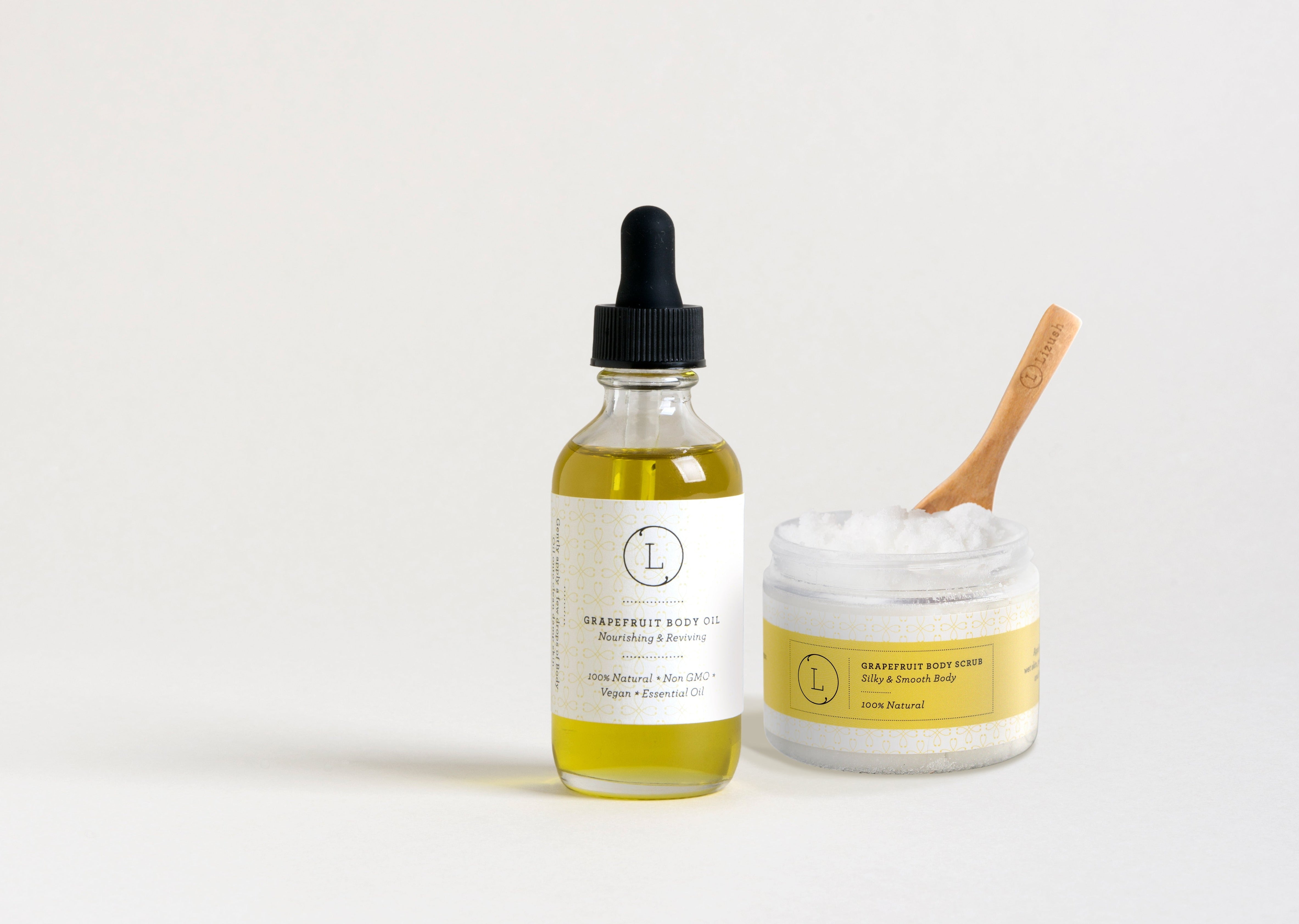 Moisturizing Grapefruit Body Oil and Body Scrub Set