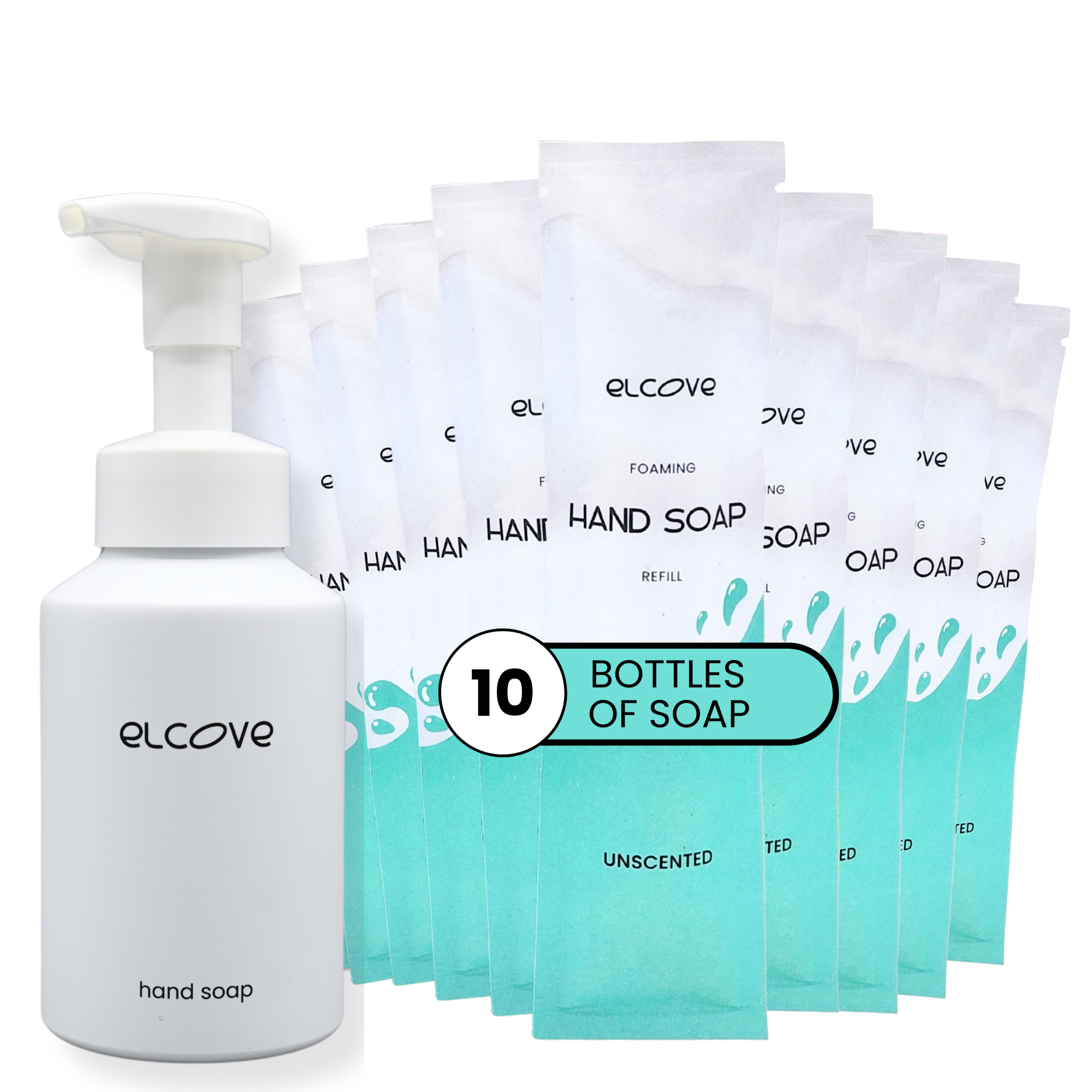 Plastic-Free Foaming Hand Soap Refills Set - Aluminum Bottle