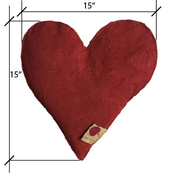 Hot Cherry Heart Shaped Heat Pillow - Red Denim