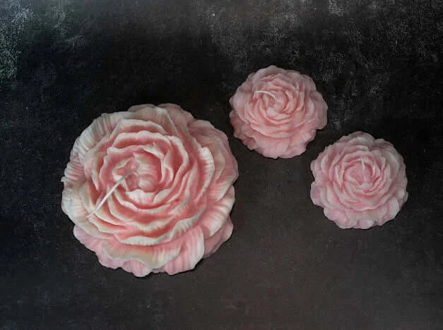 Sculptural Peony Soy Wax Candle - Floral Scent