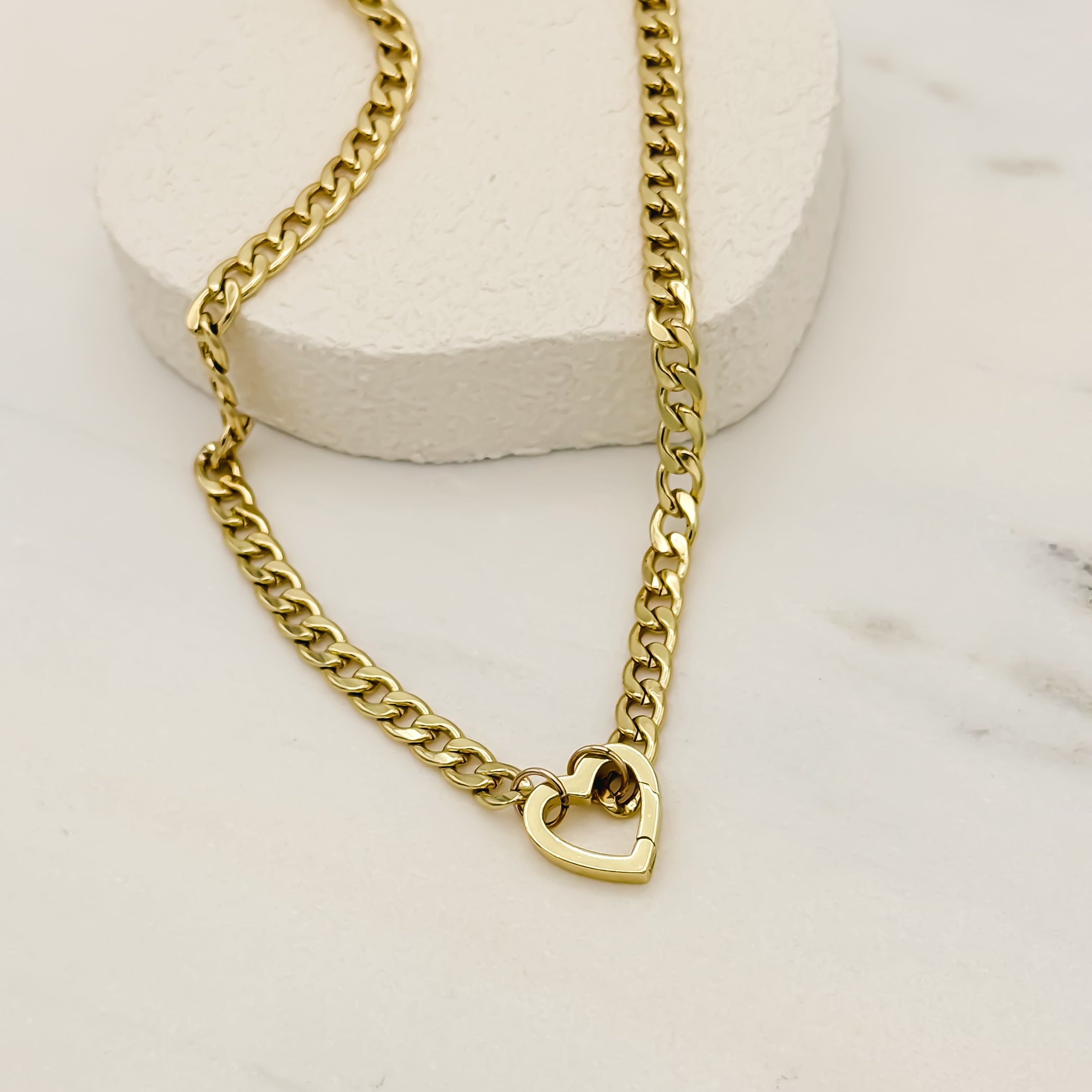 Gold-Filled More to Love Heart Clasp Necklace