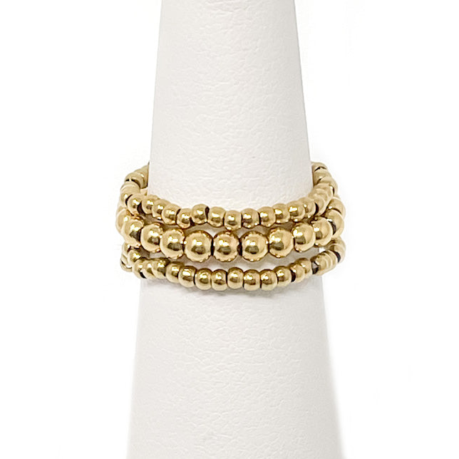 Triple Hematite Ring Stack