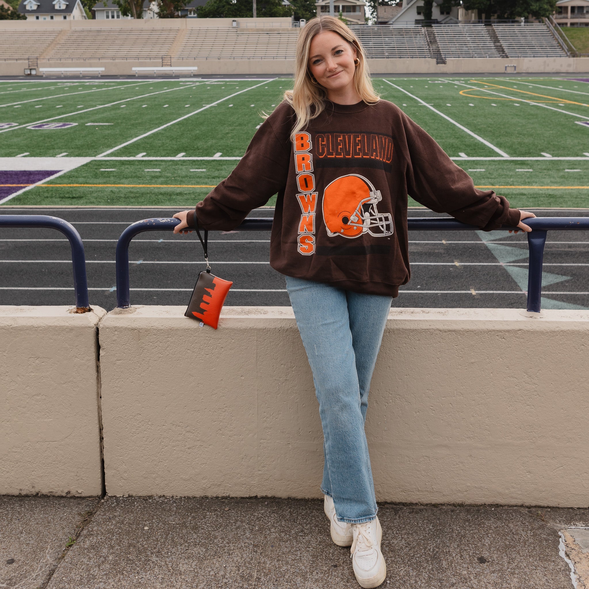 Football Stadium Skyline Game Day Wristlet