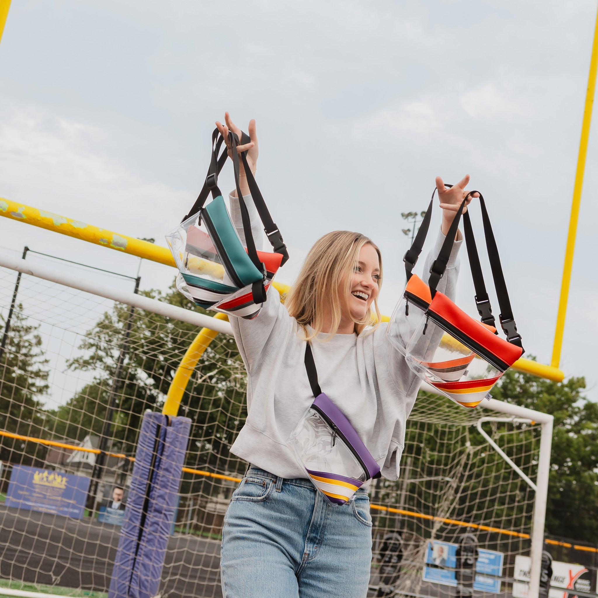 Collegiate Football Stadium Clear Stripe Game Day Fanny Pack