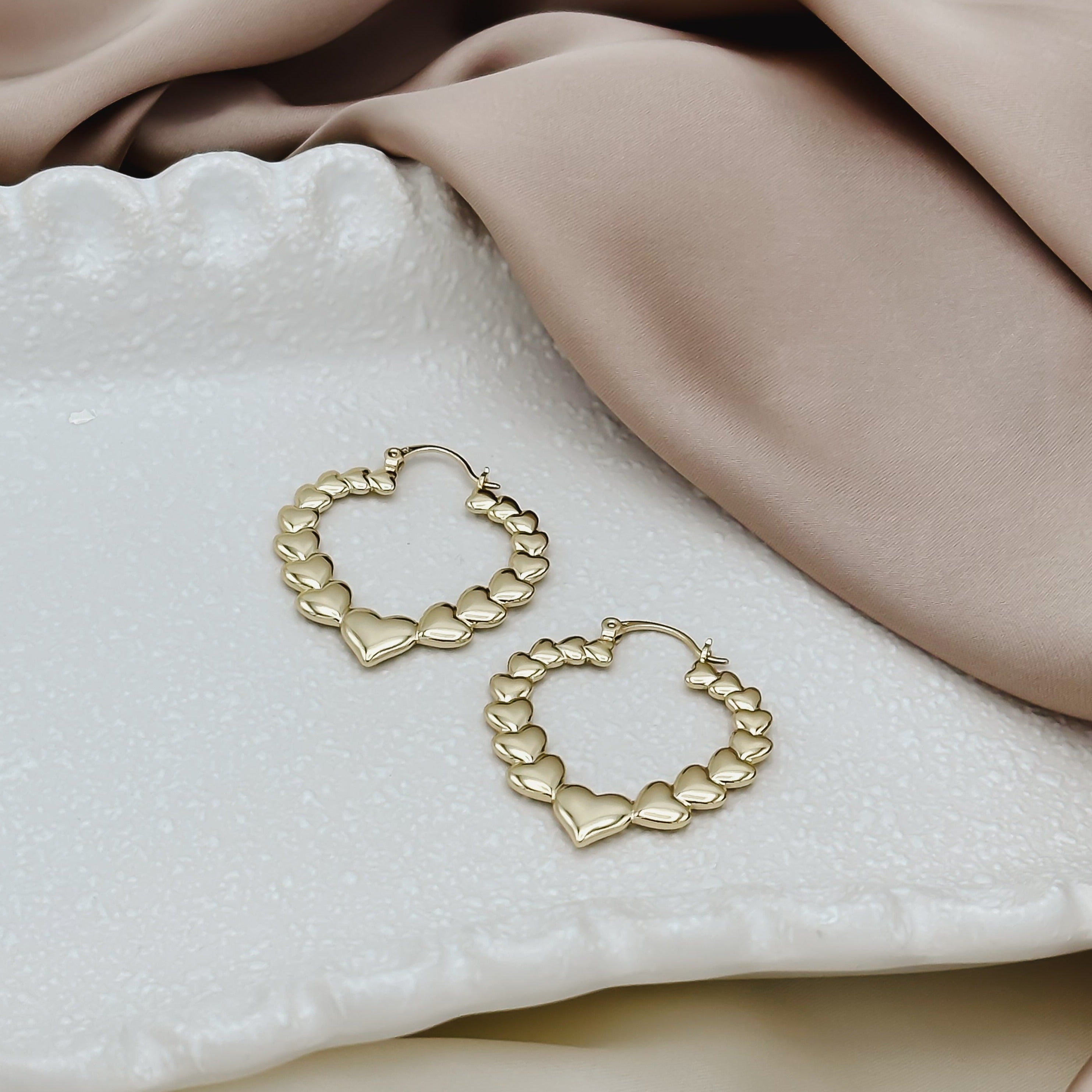 14k gold-Filled Camilla Heart Hoop Earring