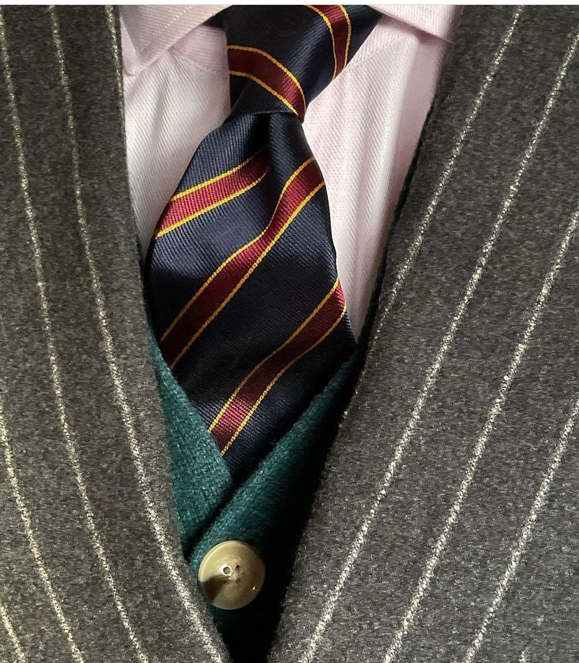 Handmade Old Downside Regimental Tie - Silk