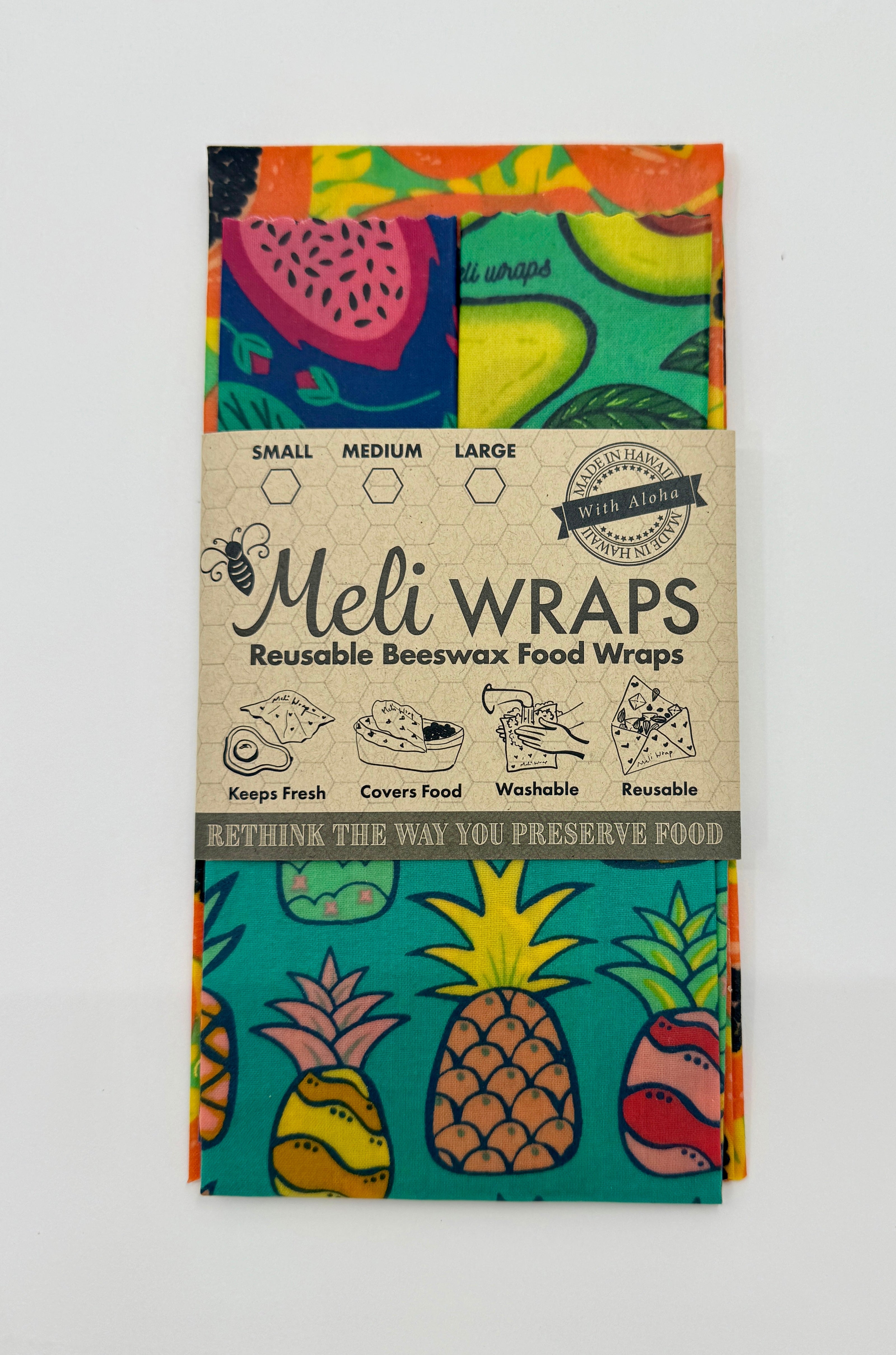 Eco-Friendly Beeswax Wrap Variety Pack - Fruit