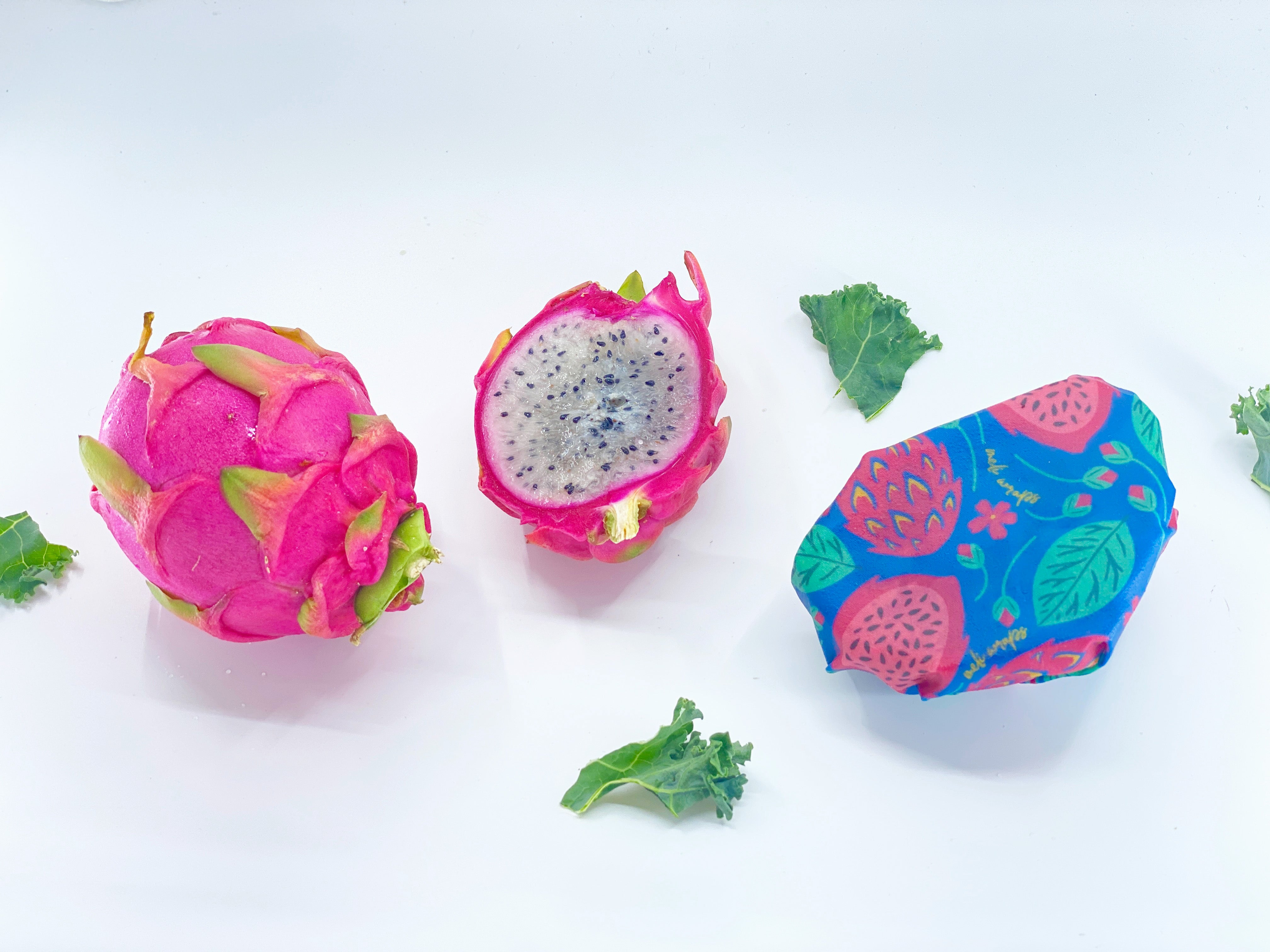 Eco-Friendly Beeswax Food Wrap - Dragonfruit Print