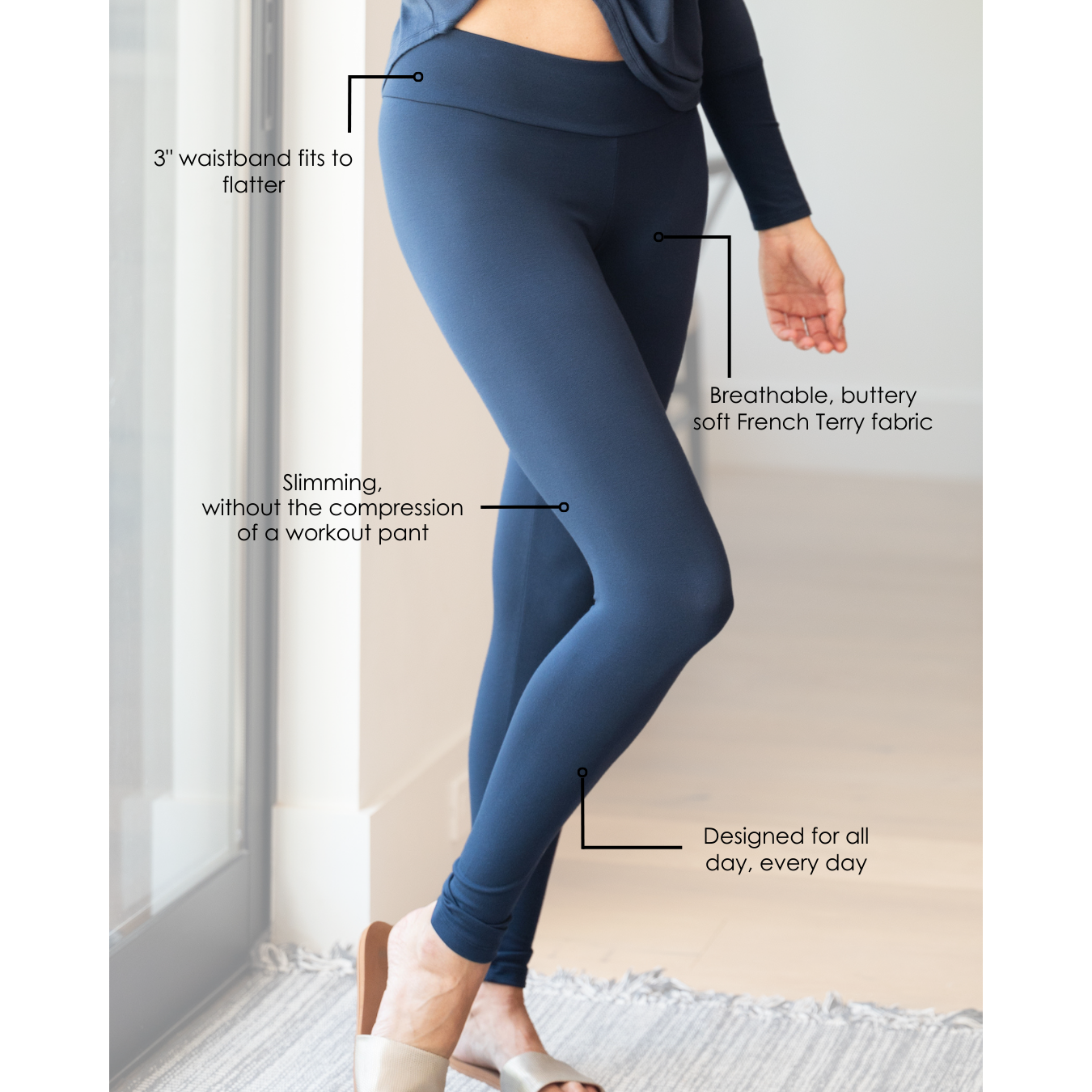 Ultimate Cozy French Terry Comfort Leggings - 29" Inseam