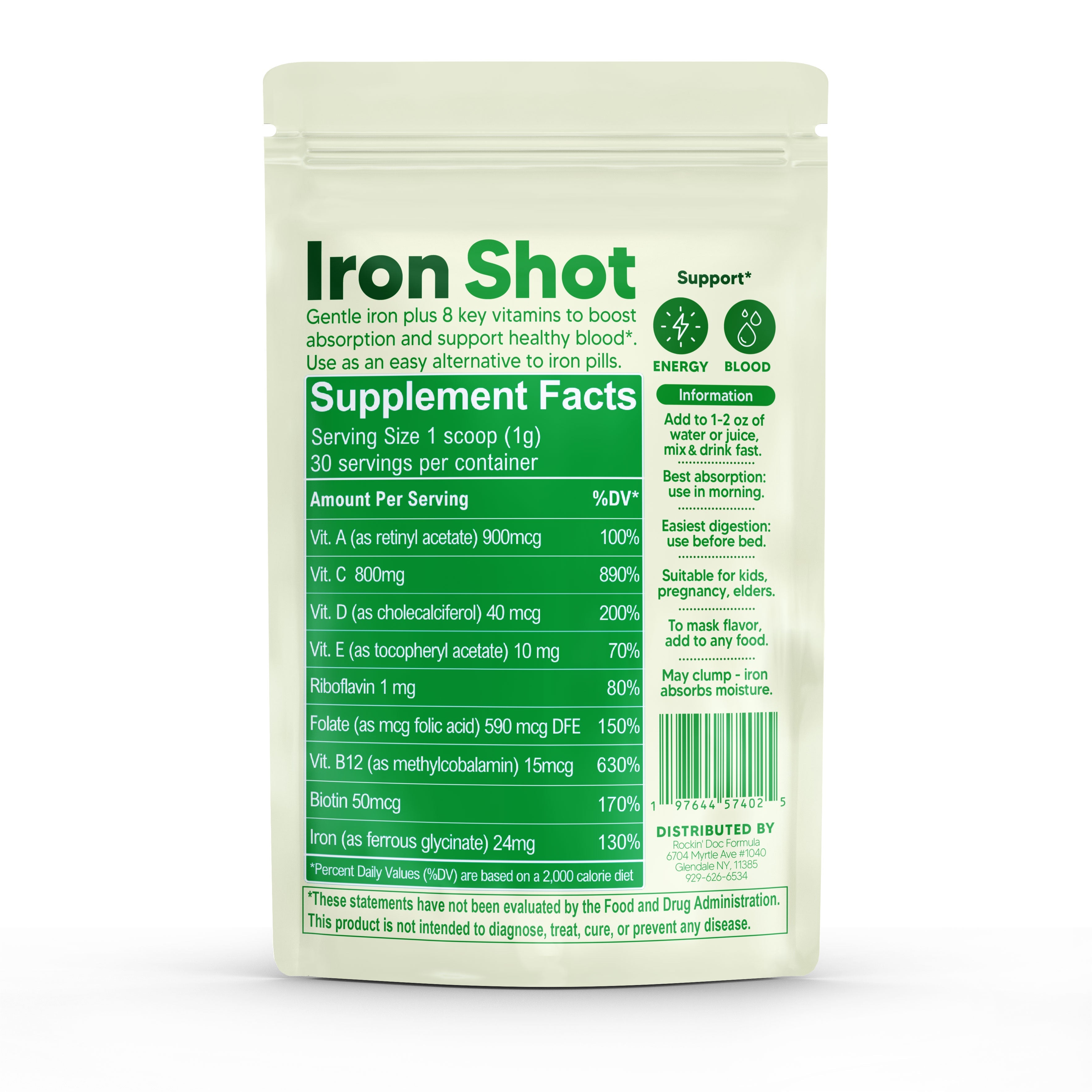Iron Multivitamin Supplement Powder - Sugar Free