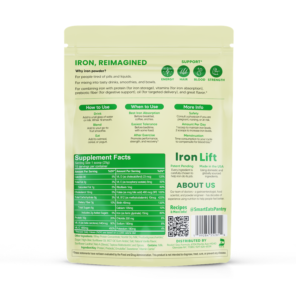 Iron Whey Protein Powder - Creamy Vanilla