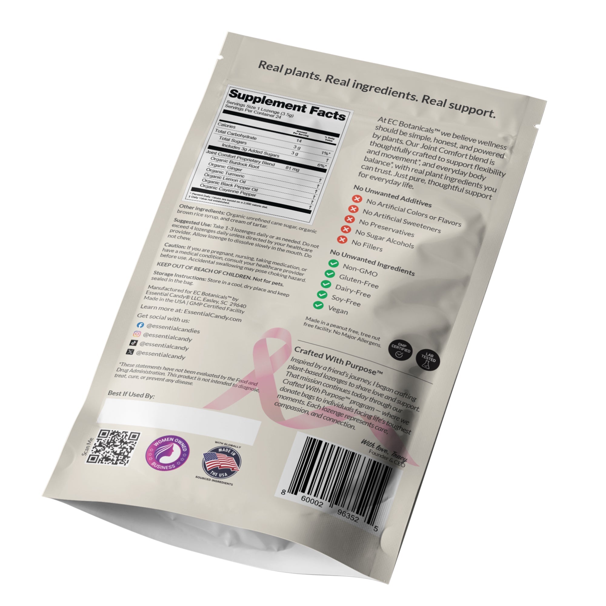 Joint Comfort™ (Complete) Botanical Lozenges – Supports Joint Comfort & Mobility – Organic Turmeric, Ginger, Lemon, Black Pepper, Burdock Root & Cayenne – Gluten-Free, Non-GMO, Vegan*