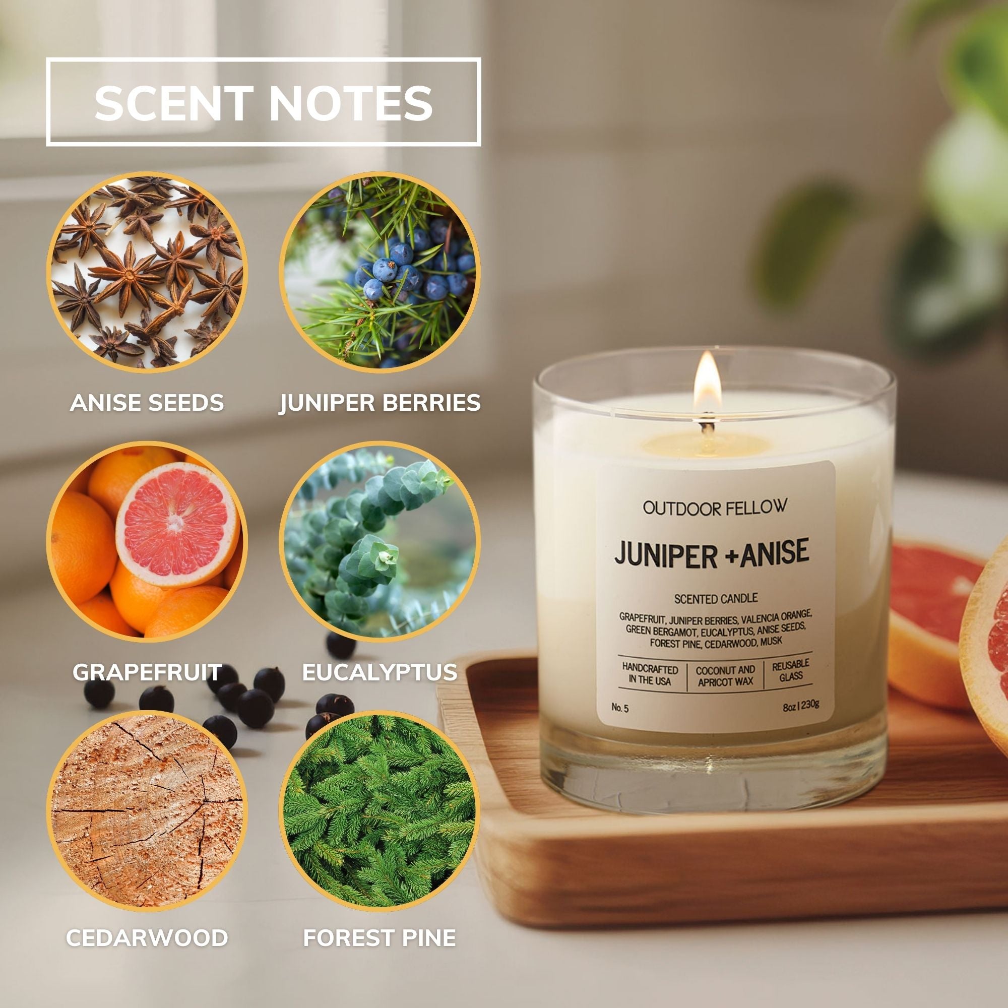 Juniper and Anise Scented Candle