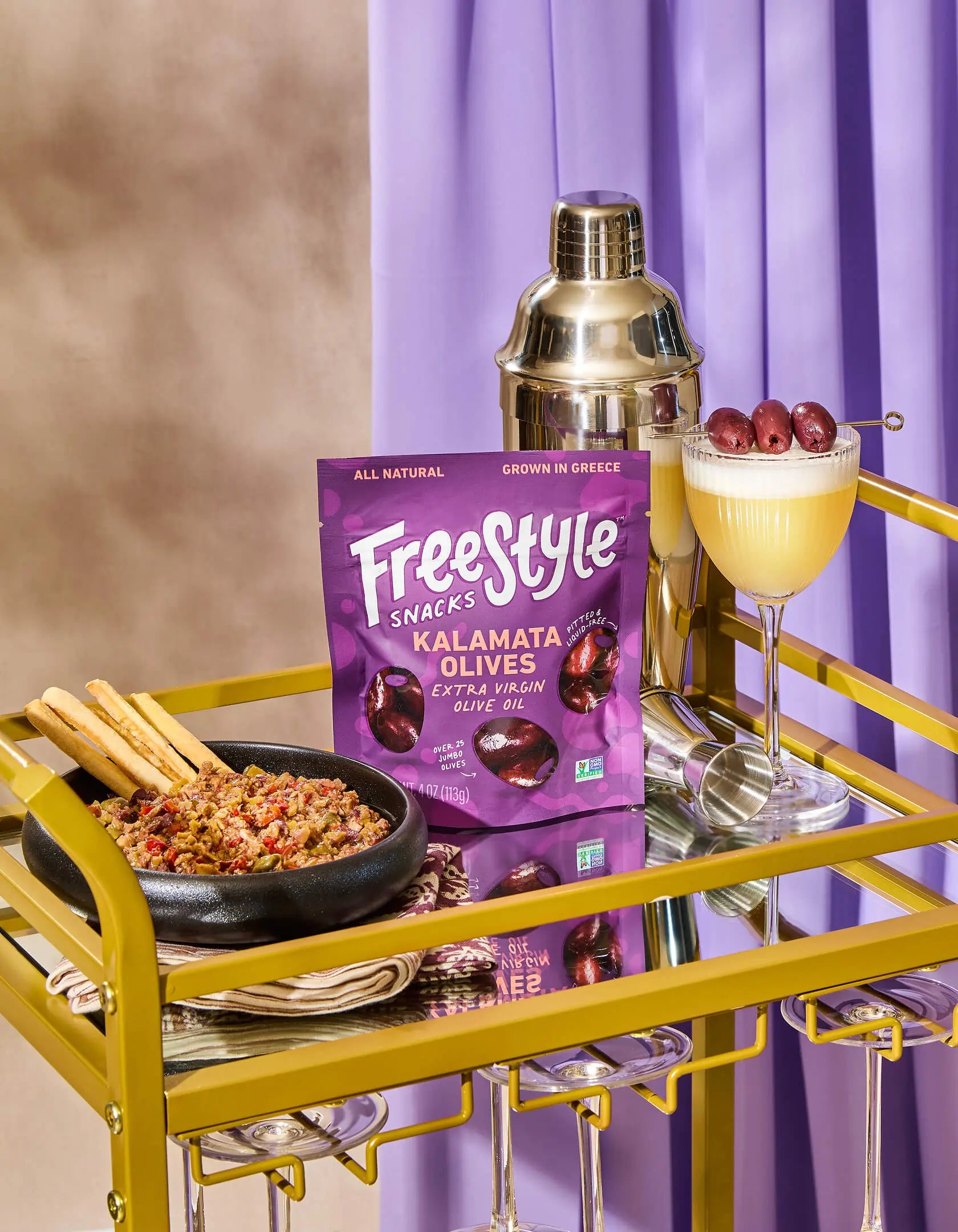 EVOO Marinated Kalamata Olives - (6) 4oz Pouches
