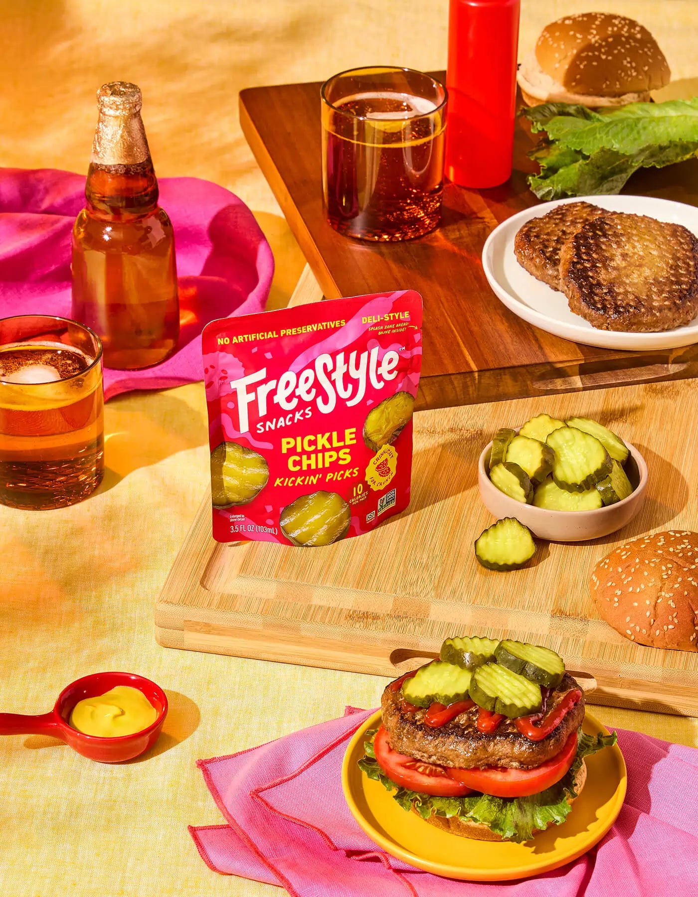 Spicy Crinkle Cut Dill Pickle Chips - Chili Oil (6) Pouches