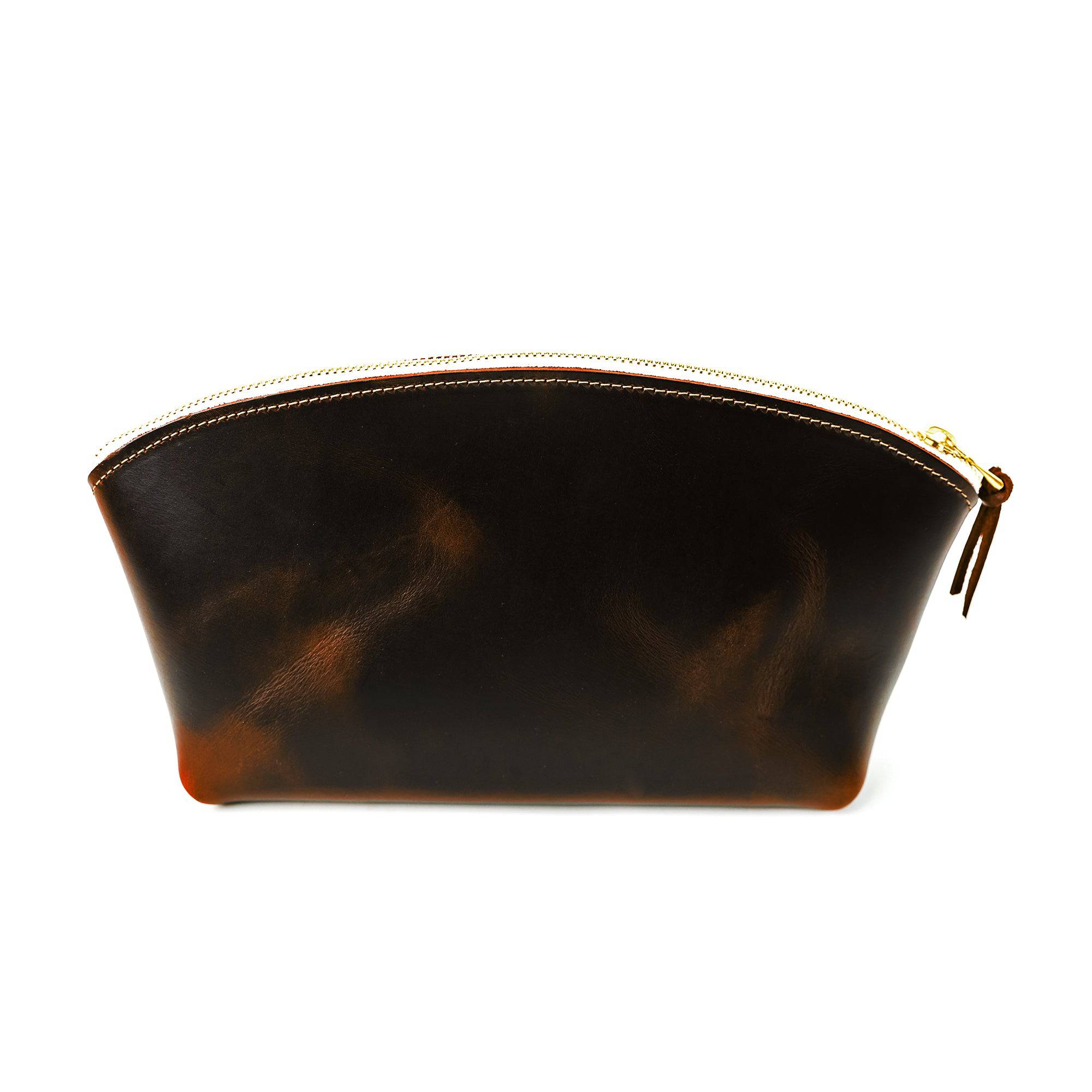 Eclipse Full Grain Leather Cosmetic Bag