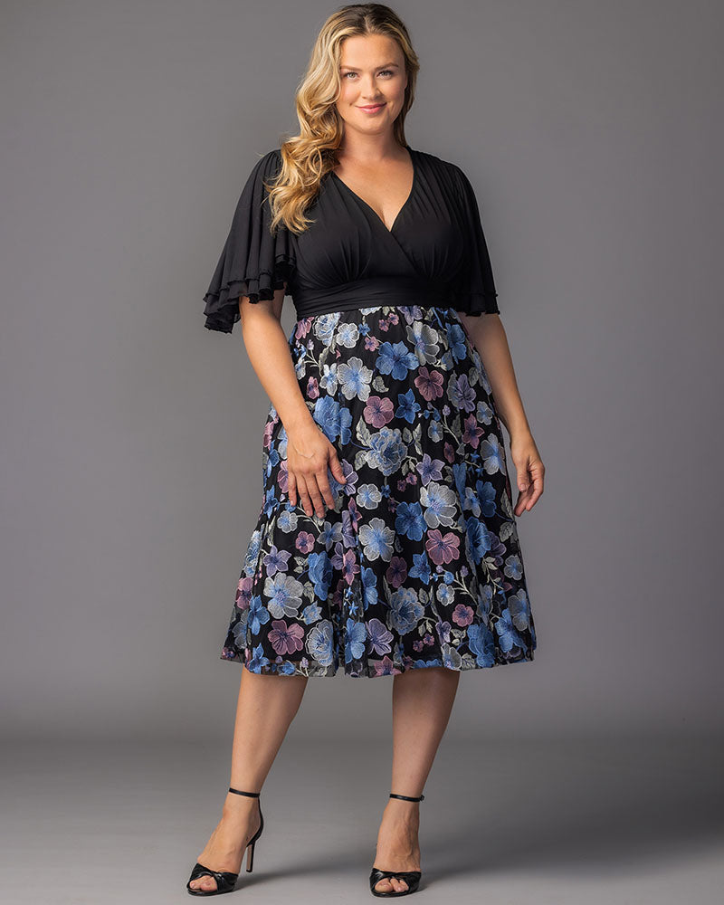 Plus Size Lillian Embroidered Cocktail Dress