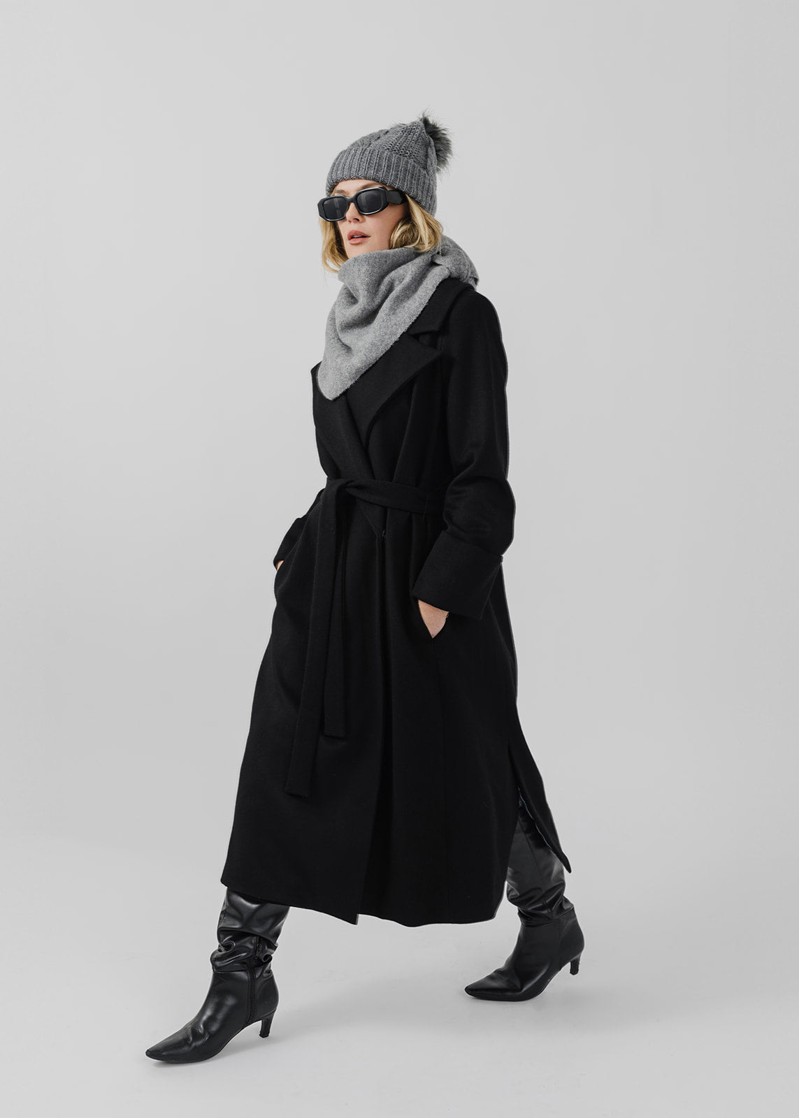The Dearborn Long Wool Overcoat - Black