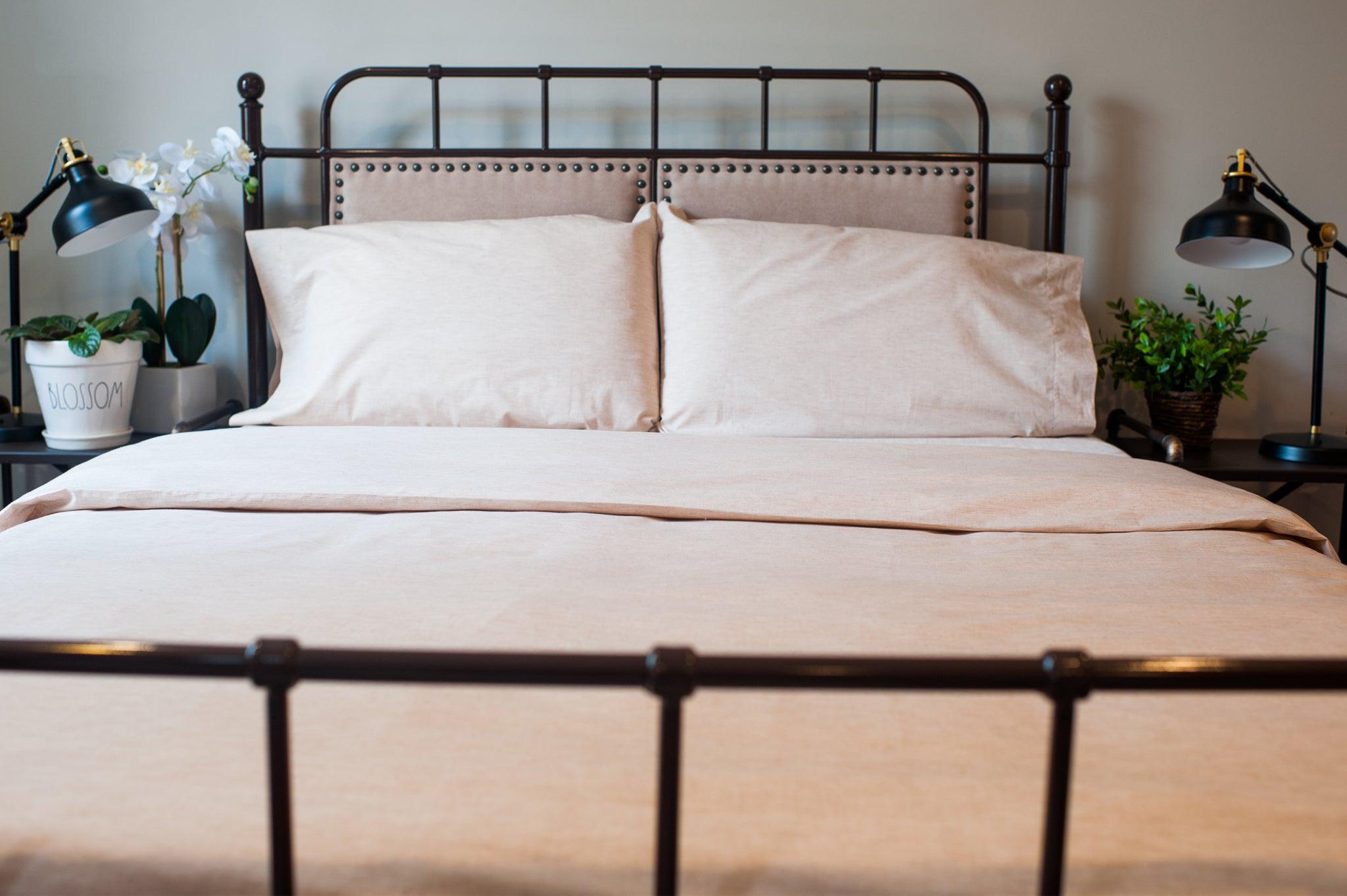 Naturally Dyed Cotton Sheet Set - Coyote Brown