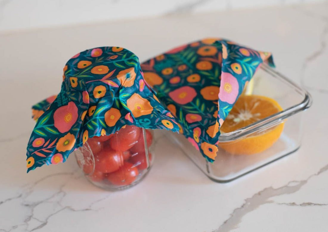Eco-Friendly Beeswax Food Wrap - Fall Bloom Print
