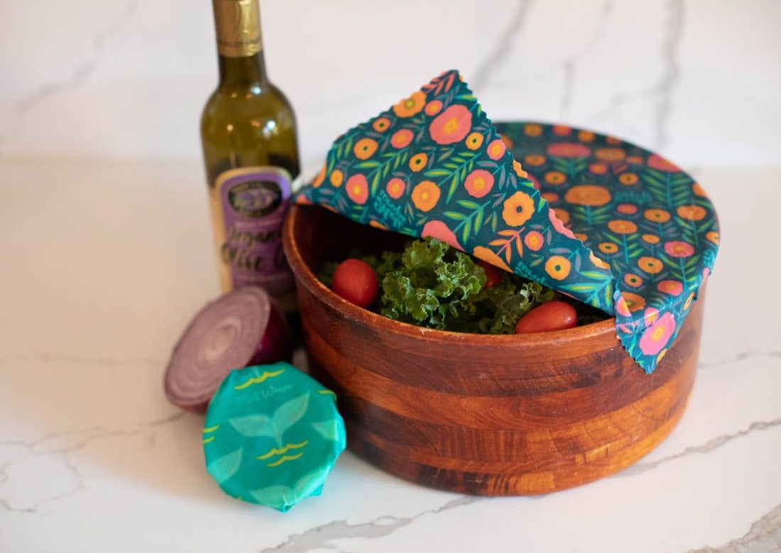 Eco-Friendly Beeswax Food Wrap - Fall Bloom Print