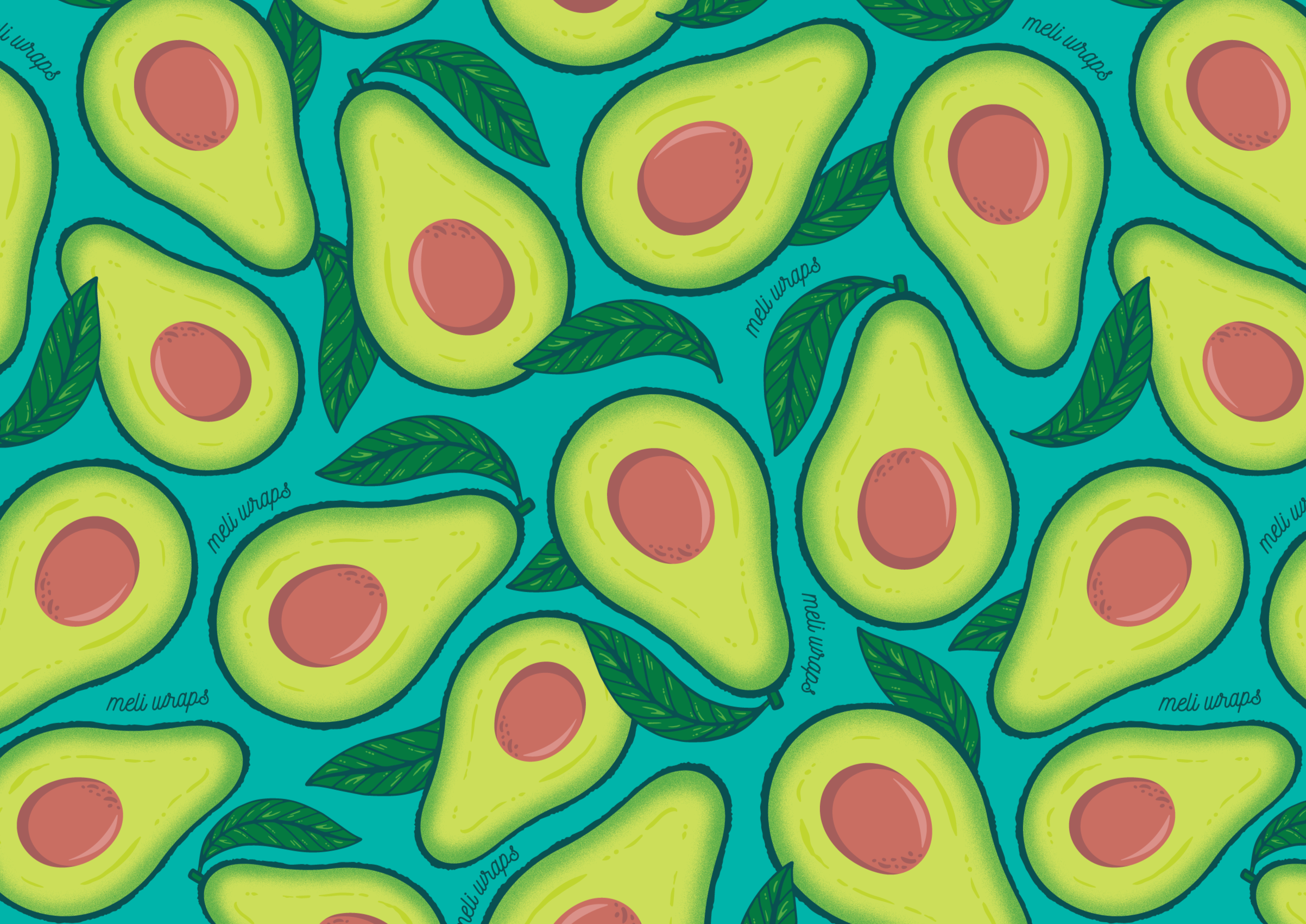 Eco-Friendly Beeswax Food Wrap - Avocado Print