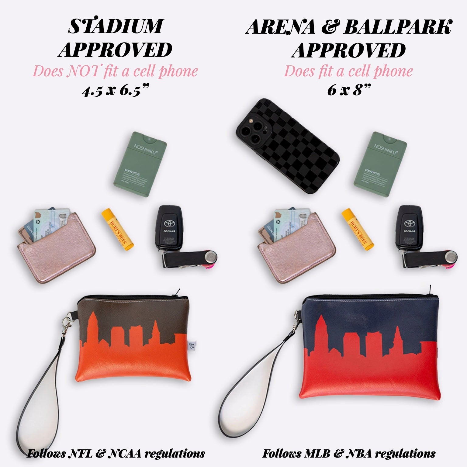 Football Stadium Skyline Game Day Wristlet