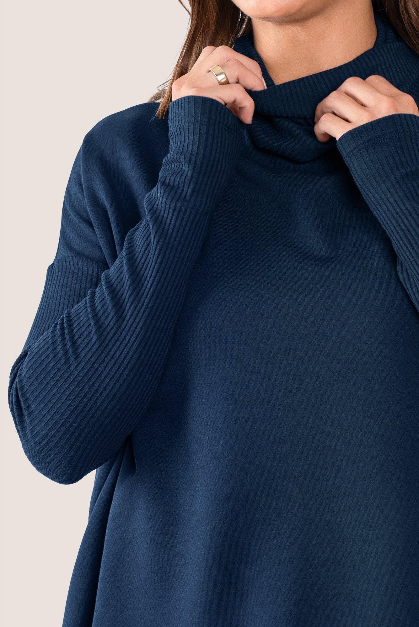 Turtleneck Top with Light Hug Bra-Free Shelf
